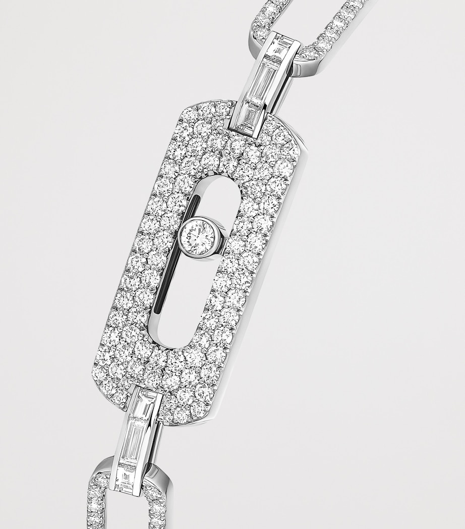 Messika Move Link White Gold and Diamond Pavé Chain Bracelet White Gold Image 3