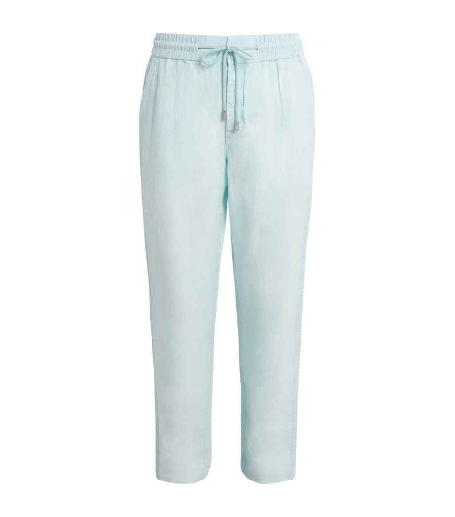 Vilebrequin Mens Linen Drawstring Parc Trousers Pacific Image 1