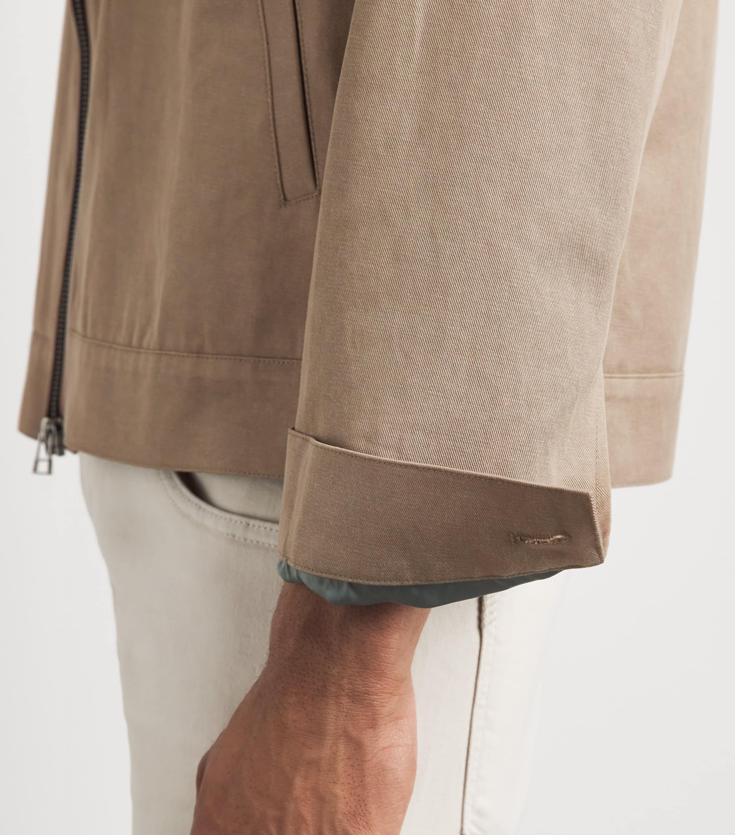 PAIGE Mens Cotton-Blend Renehen Jacket Warm Birch Image 3