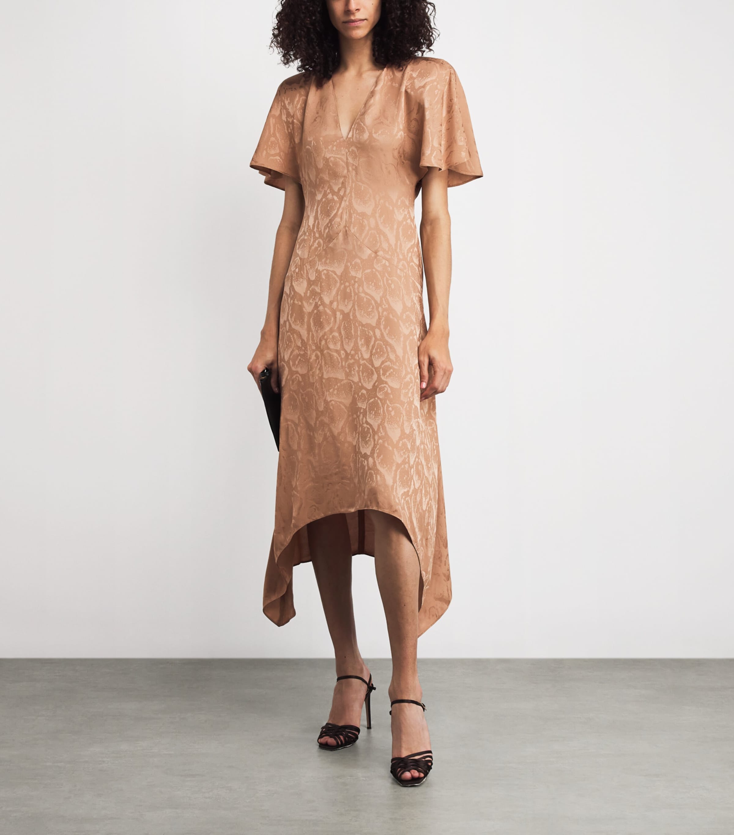 Silk-Blend Padded Cloud Midi Dress 2701 CARAMEL Image 2