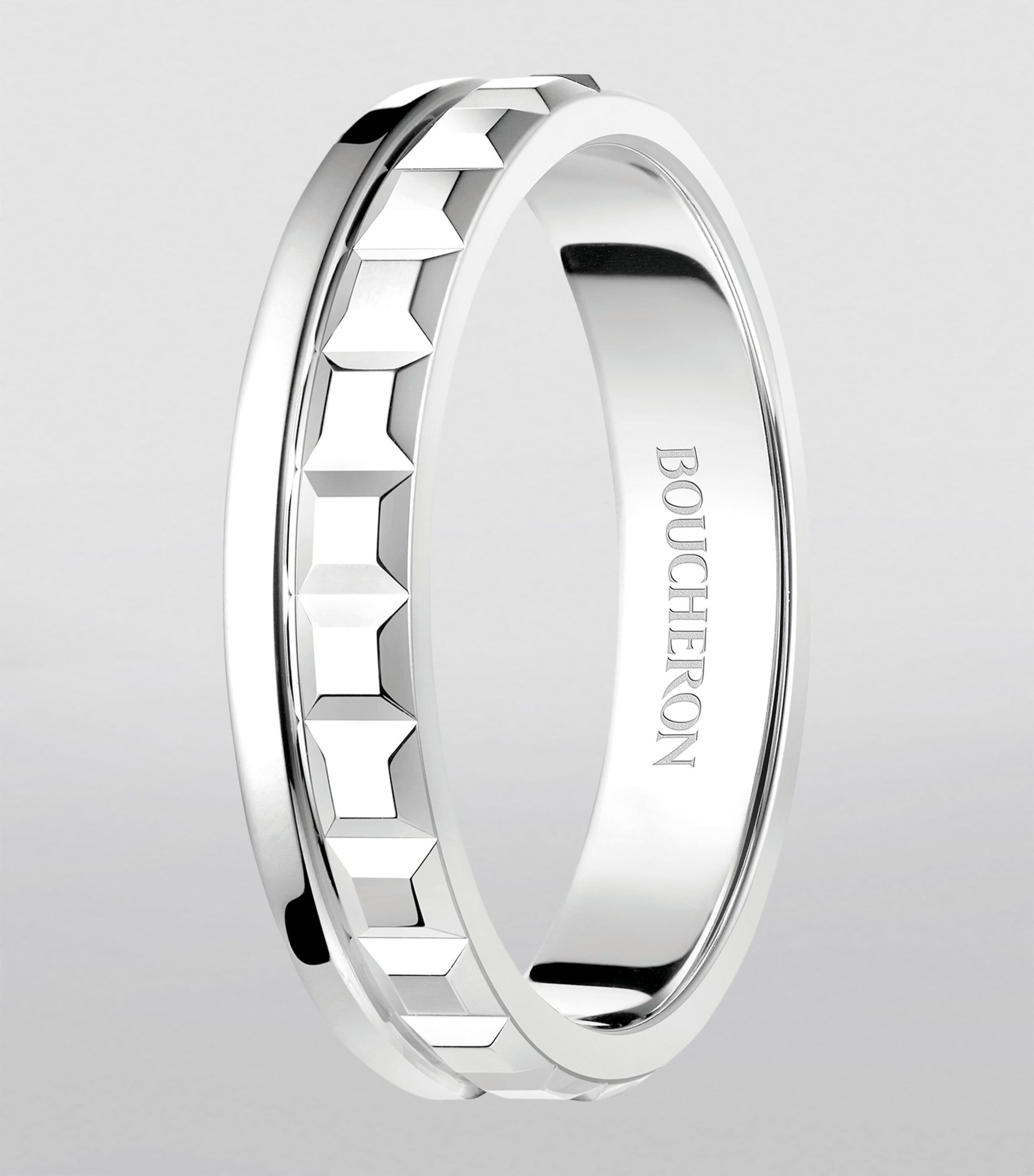 Boucheron White Gold Qautre Radiant Edition Wedding Band | Fine Jewellery | Fine Rings | Wedding Bands | Designers | Boucheron Boucheron White Gold Qautre Radiant Edition Wedding Band | Fine Jewellery | Fine Rings | Wedding Bands | Designers | Boucheron