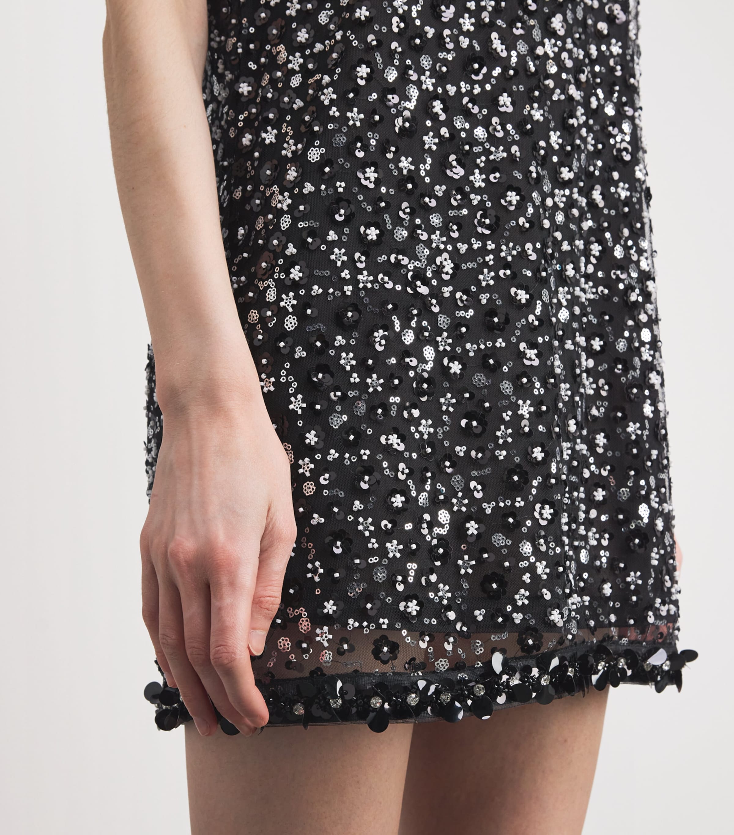 Maje Womens Embellished Mini Dress Black Image 5
