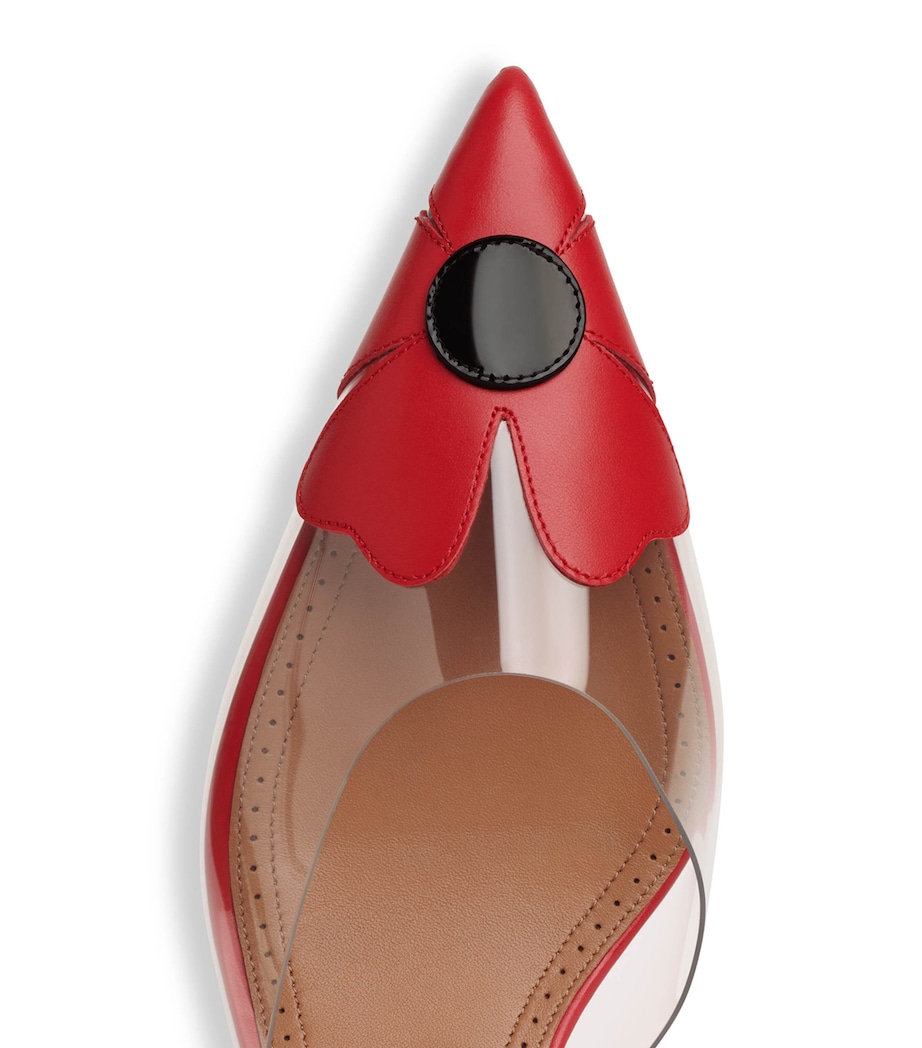 Alaïa Leather Bloom Mules 55 Red Image 4