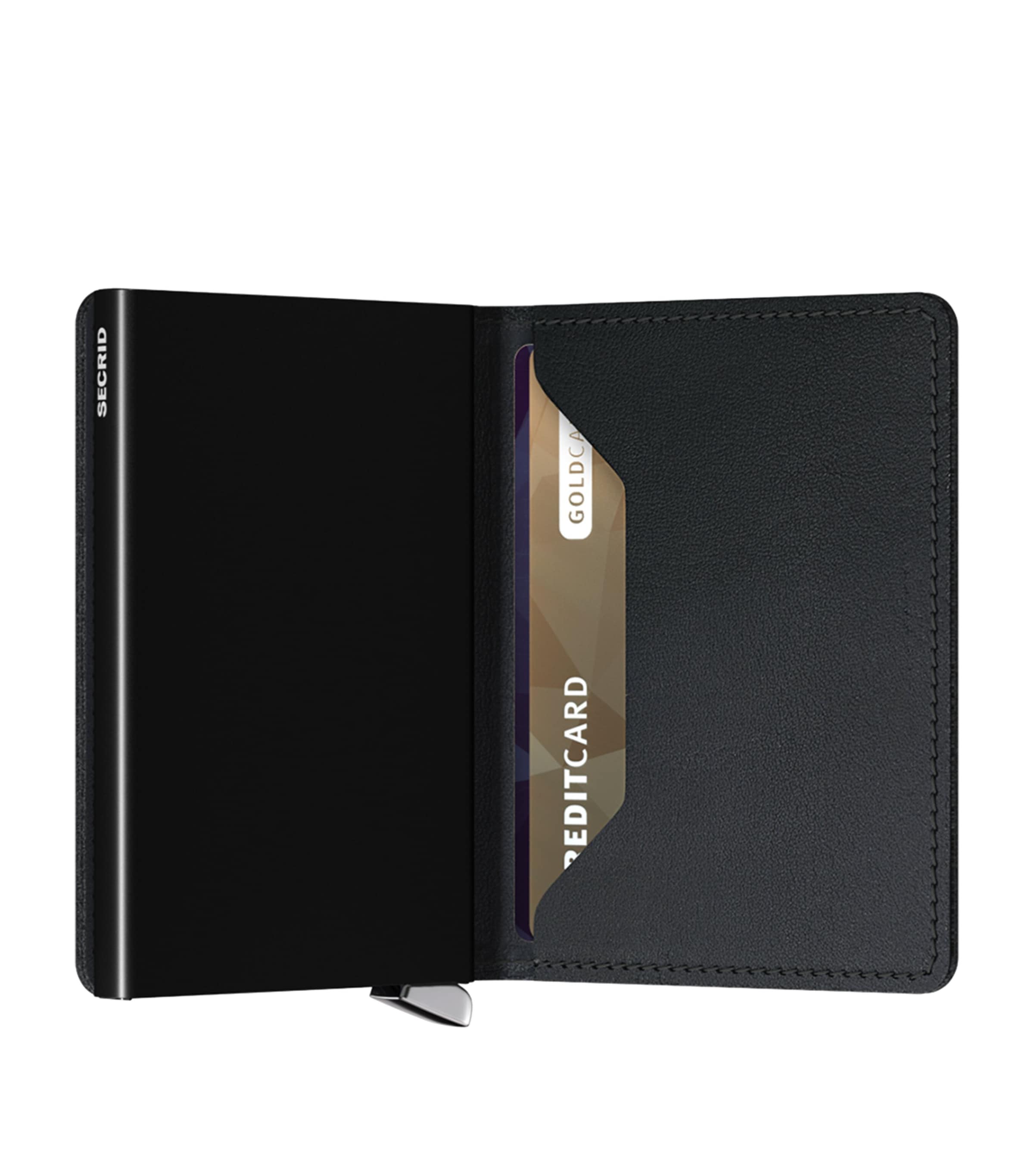 Leather Emboss Lines Slimwallet BLACK Image 3