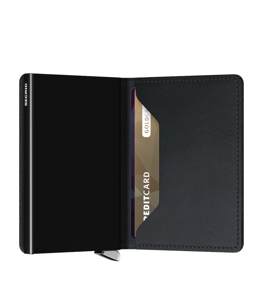 Leather Emboss Lines Slimwallet BLACK Image 3