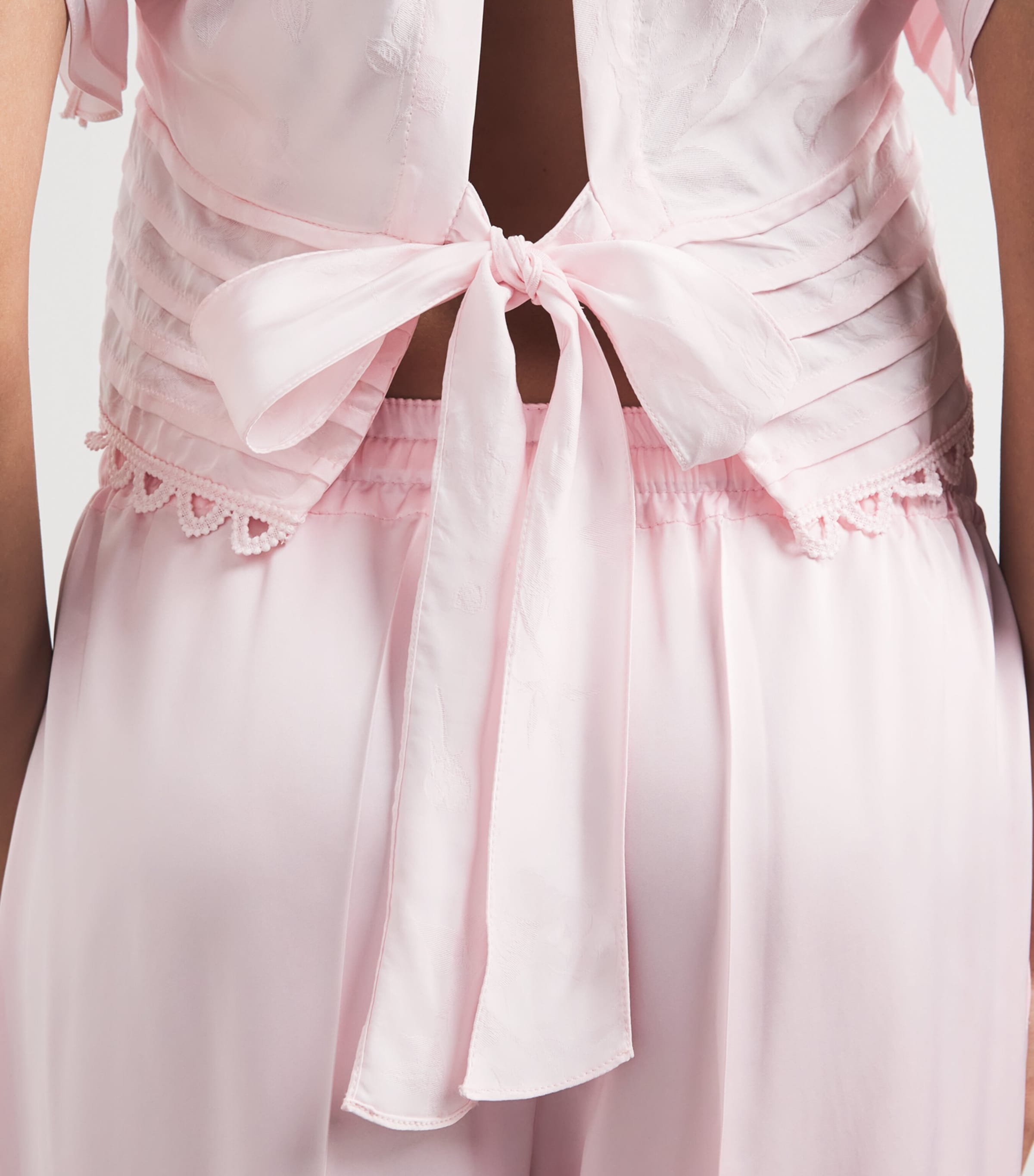 Sandro Paris Womens Tie-Back Crop Top Pink Image 3