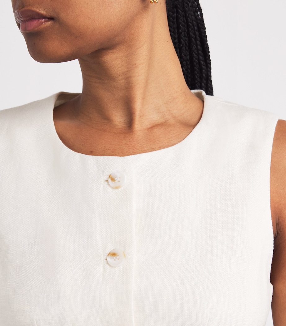 Linen Matilda Tailored Top CREAM Image 6