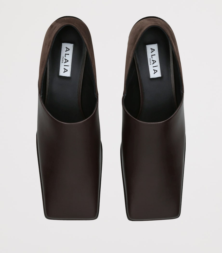 Leather Square-Toe Loafers 20 WINE Image 4