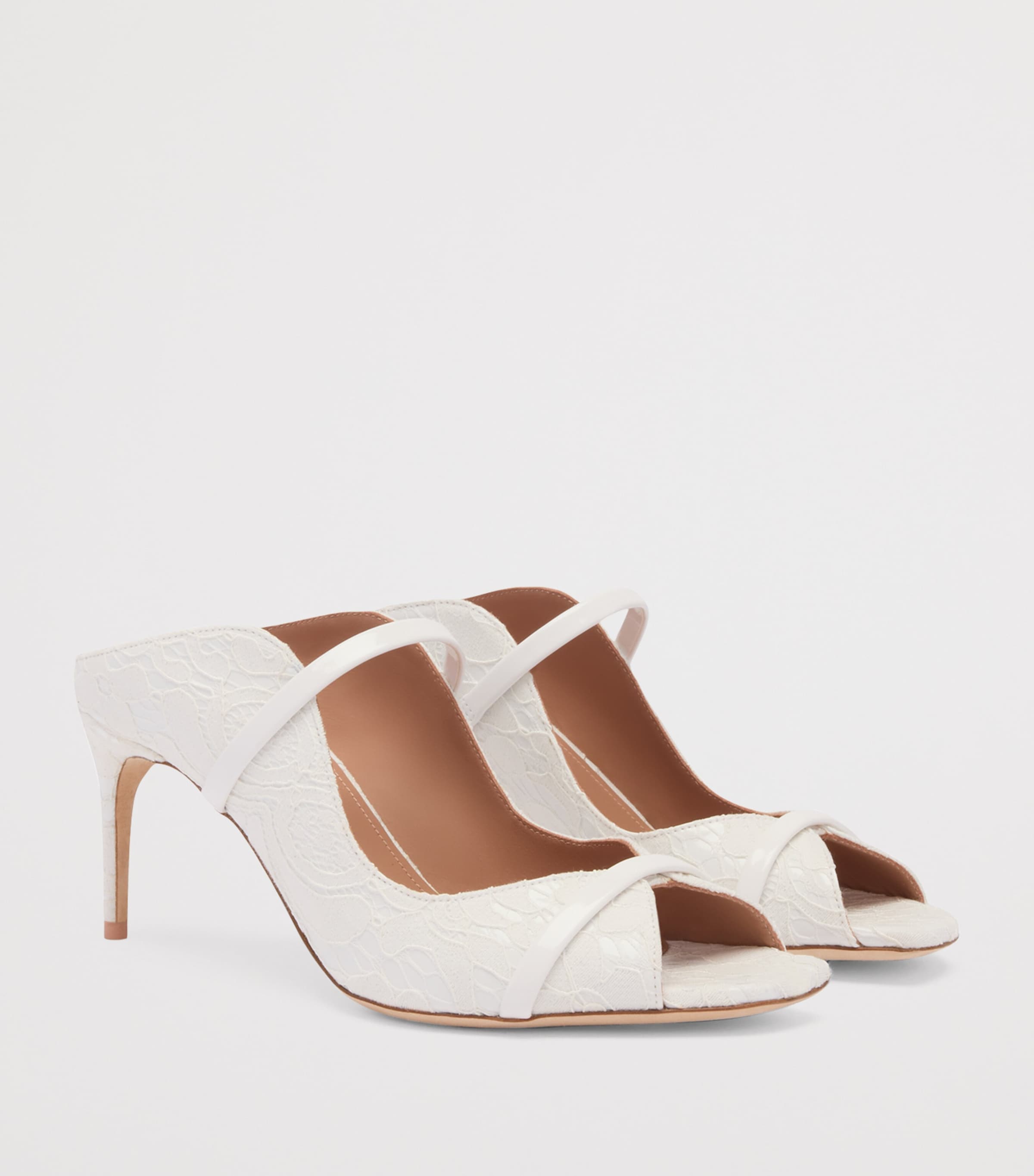 Lace Noah Heeled Sandals 70 WHITE Image 2