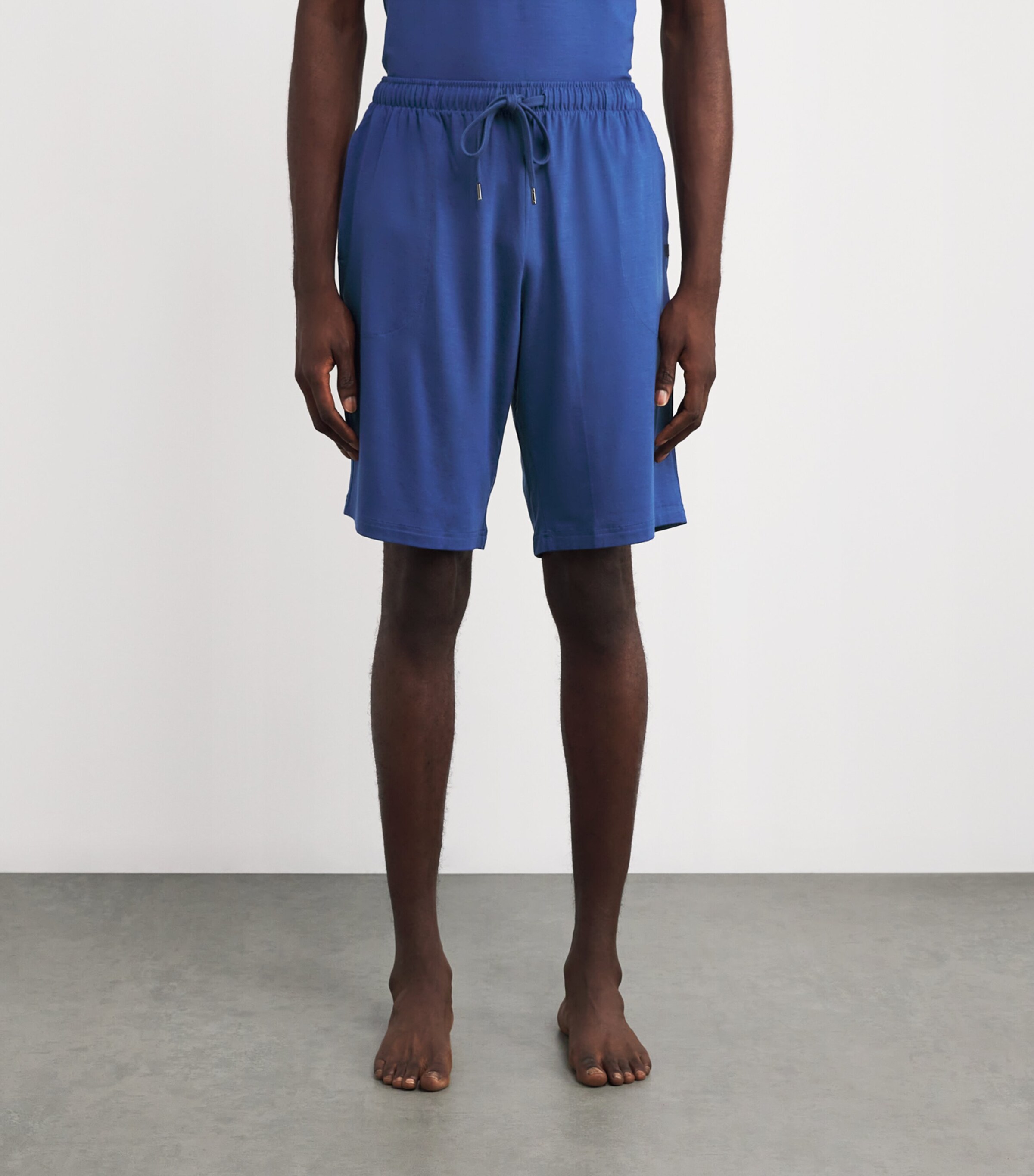 Derek Rose Mens Basel Lounge Shorts Blue Image 3
