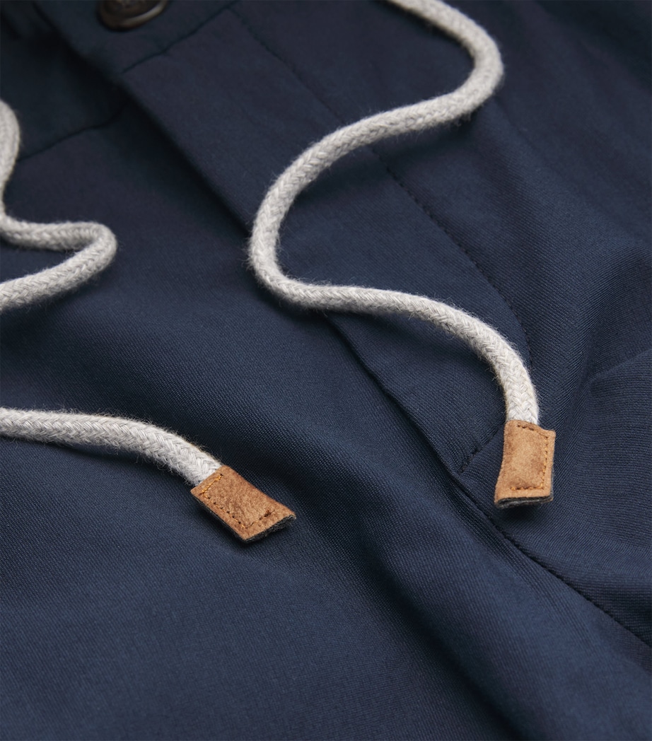 Cotton-Blend Drawstring Trousers BLU Image 5