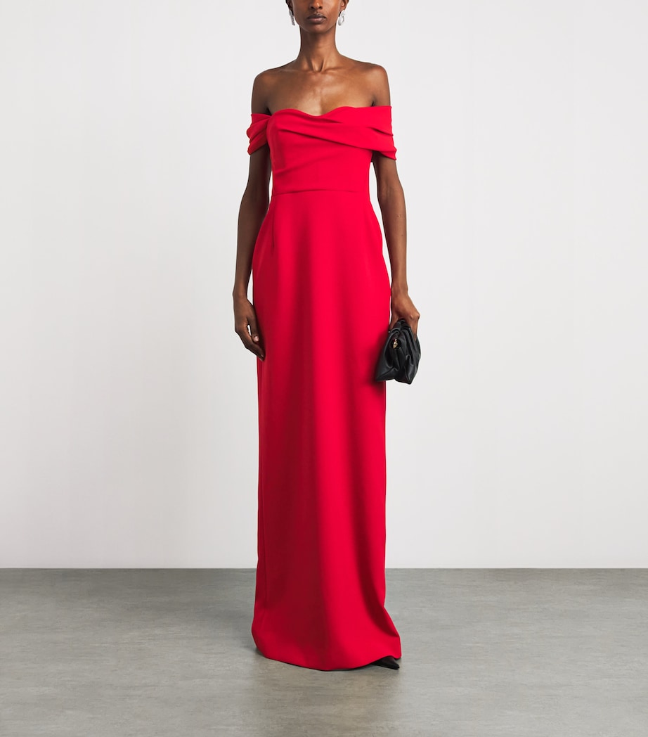 Carolina Herrera Womens Off-the-Shoulder Sofia Gown Red Image 2