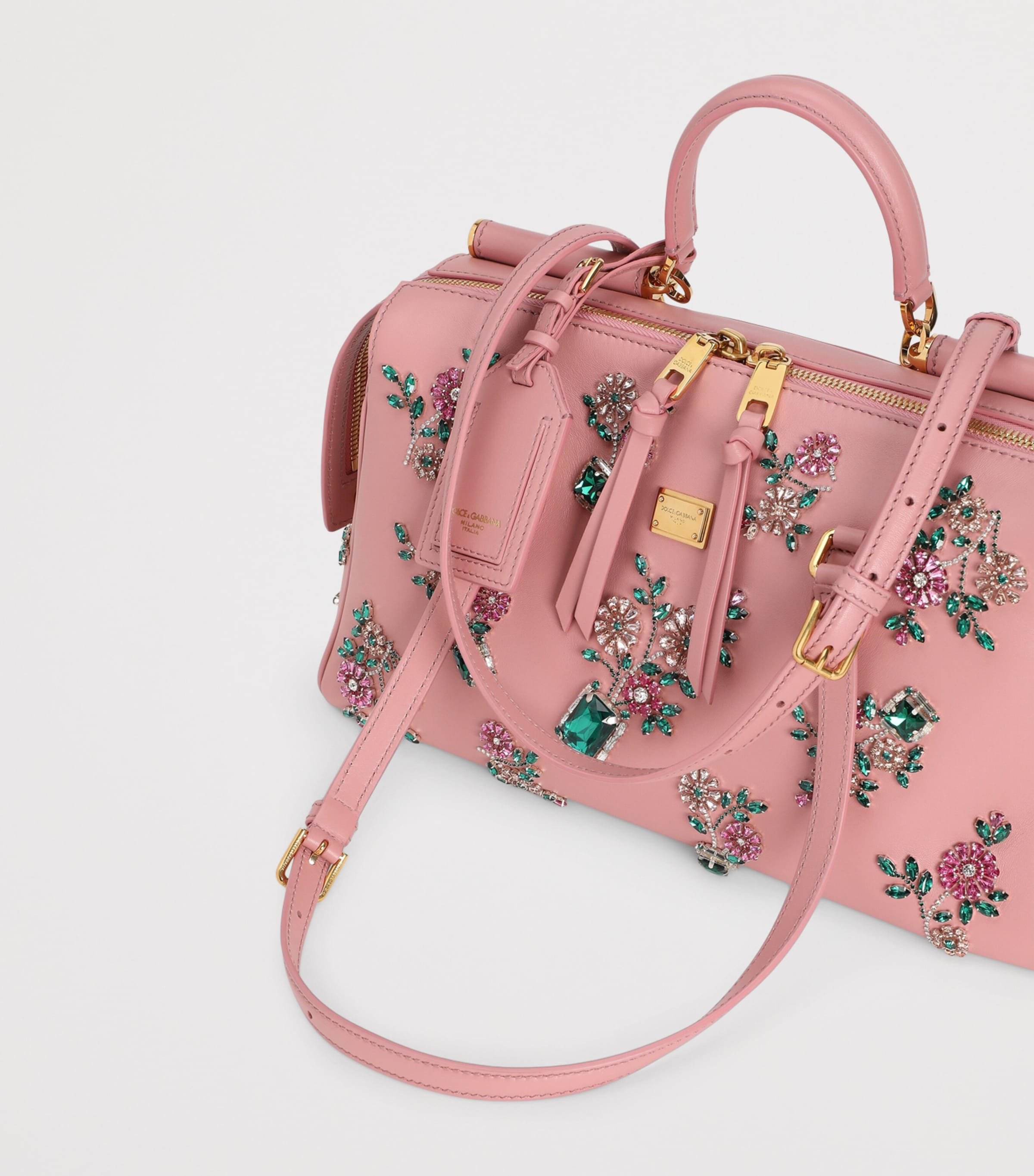 Dolce&Gabbana Calfskin Embellished Vittoria Shoulder Bag Multicolo Image 6