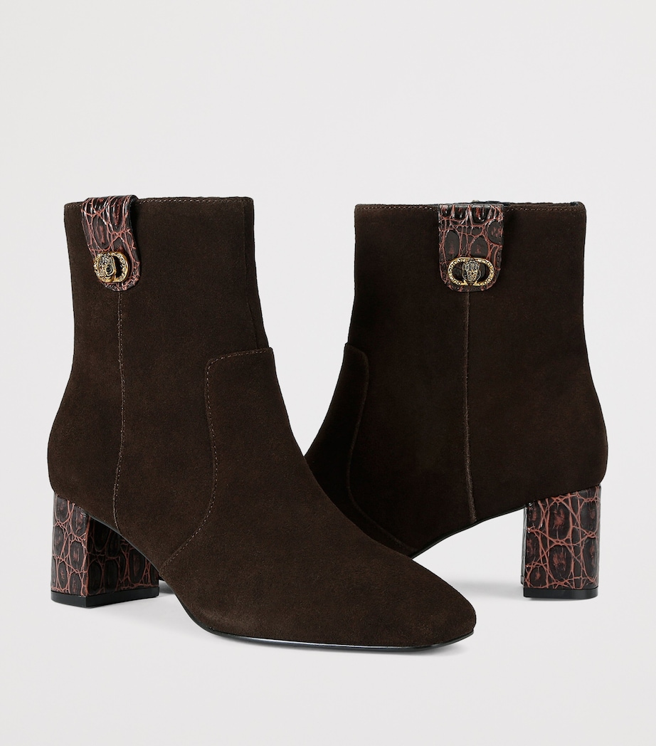 Suede Chelsea Trim Ankle Boots BROWN Image 3