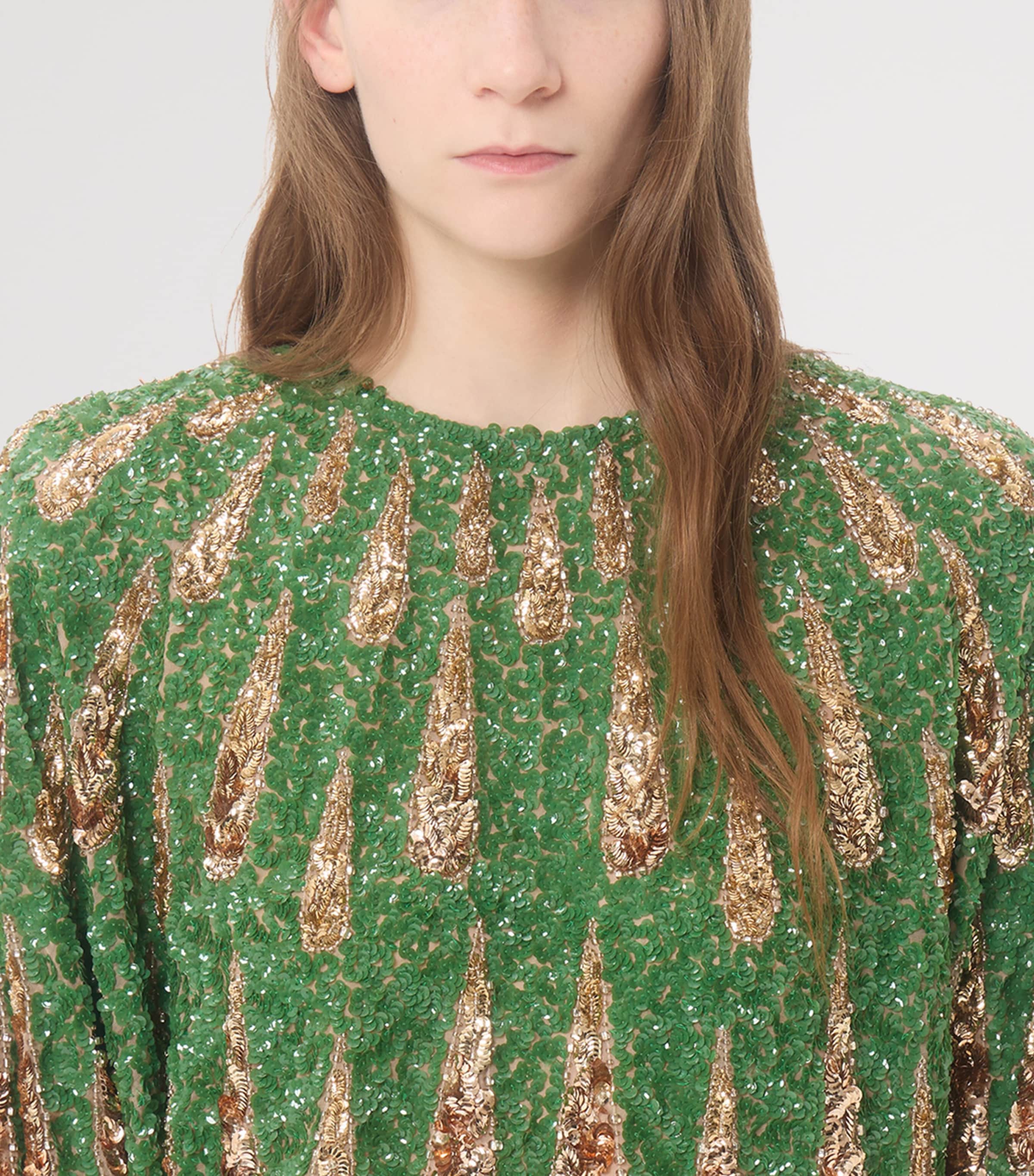 Valentino Womens Silk Sequinned Blouse Image 7