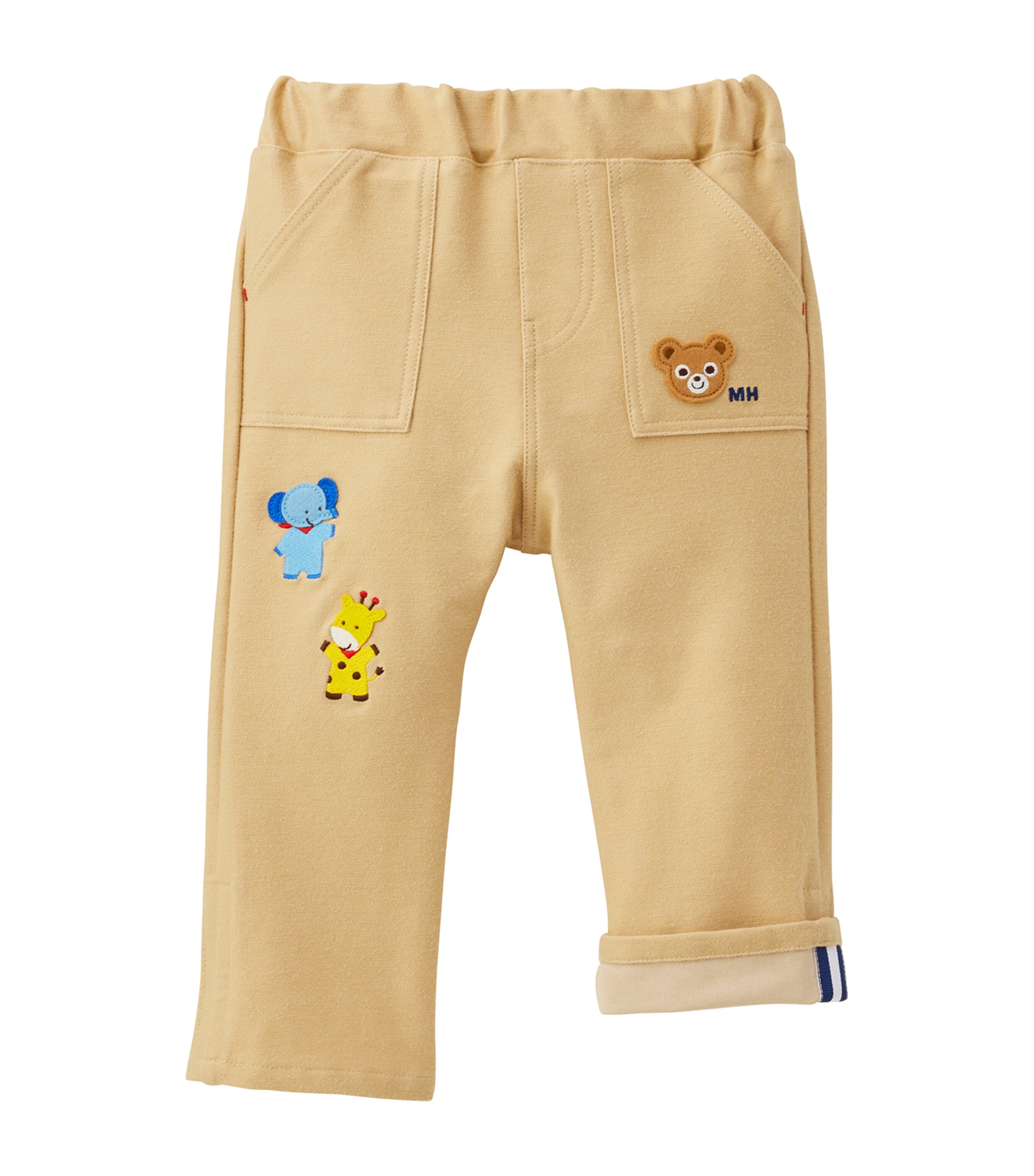 Miki House Kids' Pucci Bear And Friends Trousers In Beige