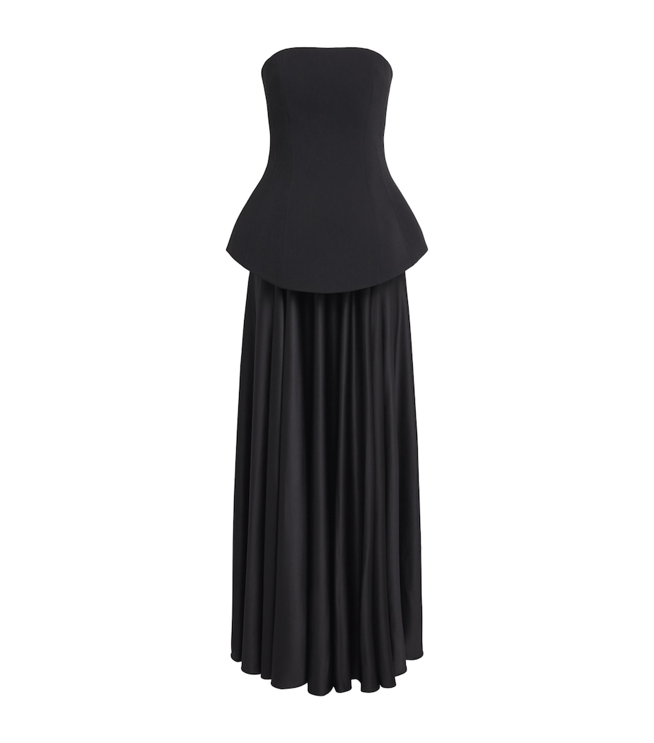 Solace London Womens Peplum Oriana Maxi Dress Black Image 1