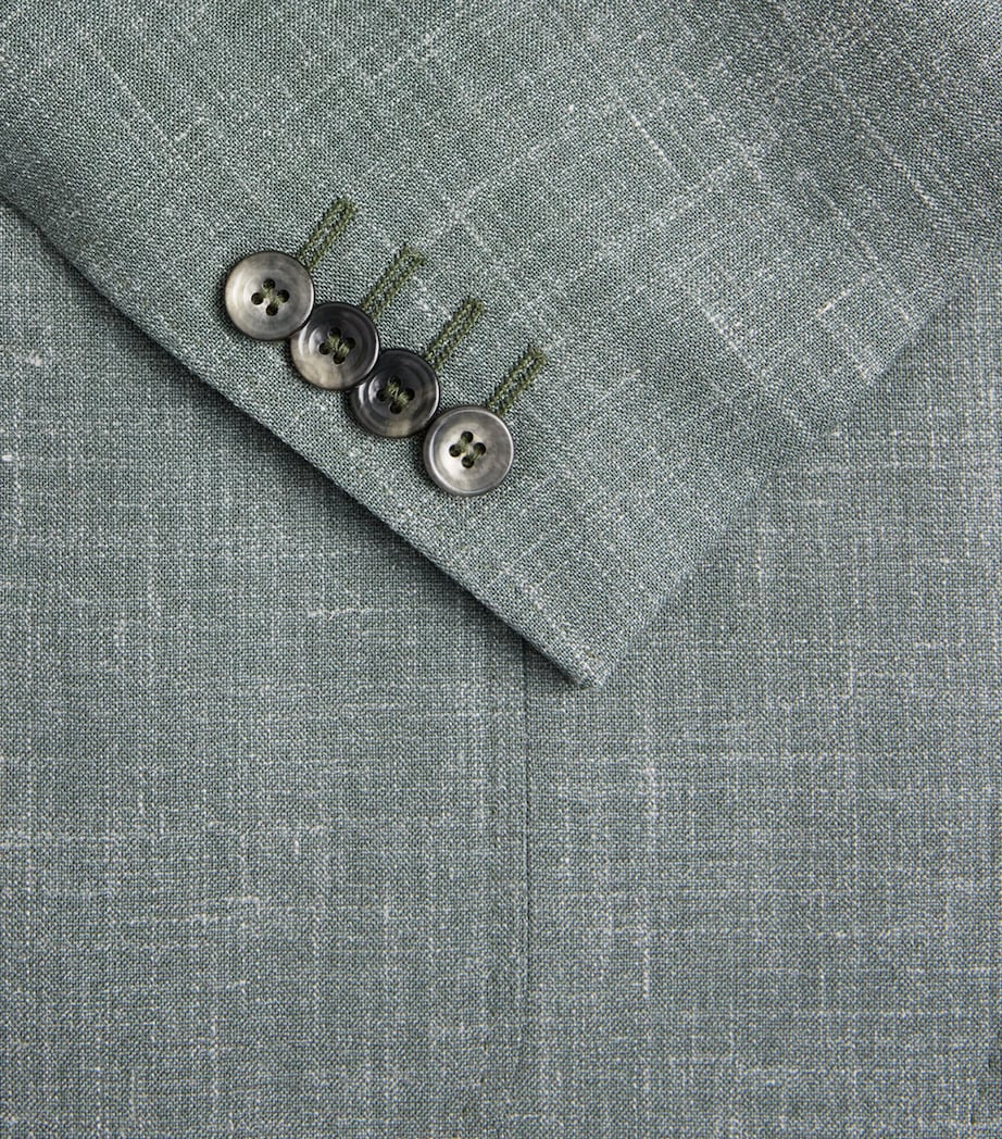 Canali Mens Wool-Silk-Linen Unlined Blazer Image 6