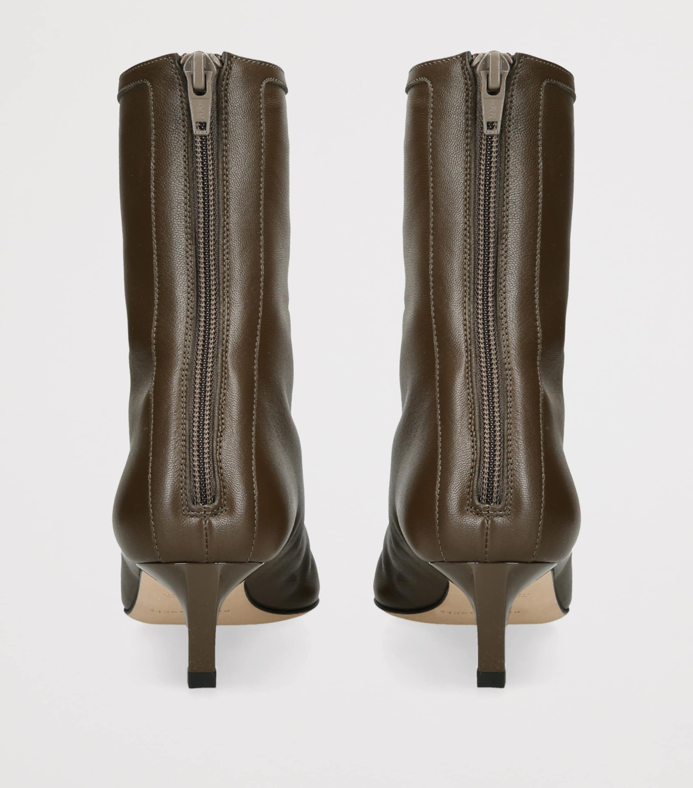 Dear Frances Leather Topo Heeled Boots 45 Khaki Image 2