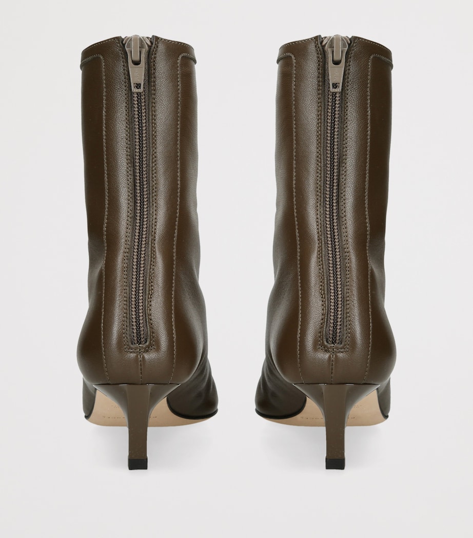 Dear Frances Leather Topo Heeled Boots 45 Khaki Image 2