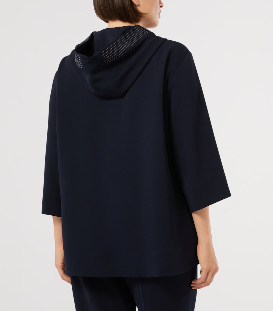 Marina Rinaldi Womens Cotton Hooded Blouse Midnightblue Image 4