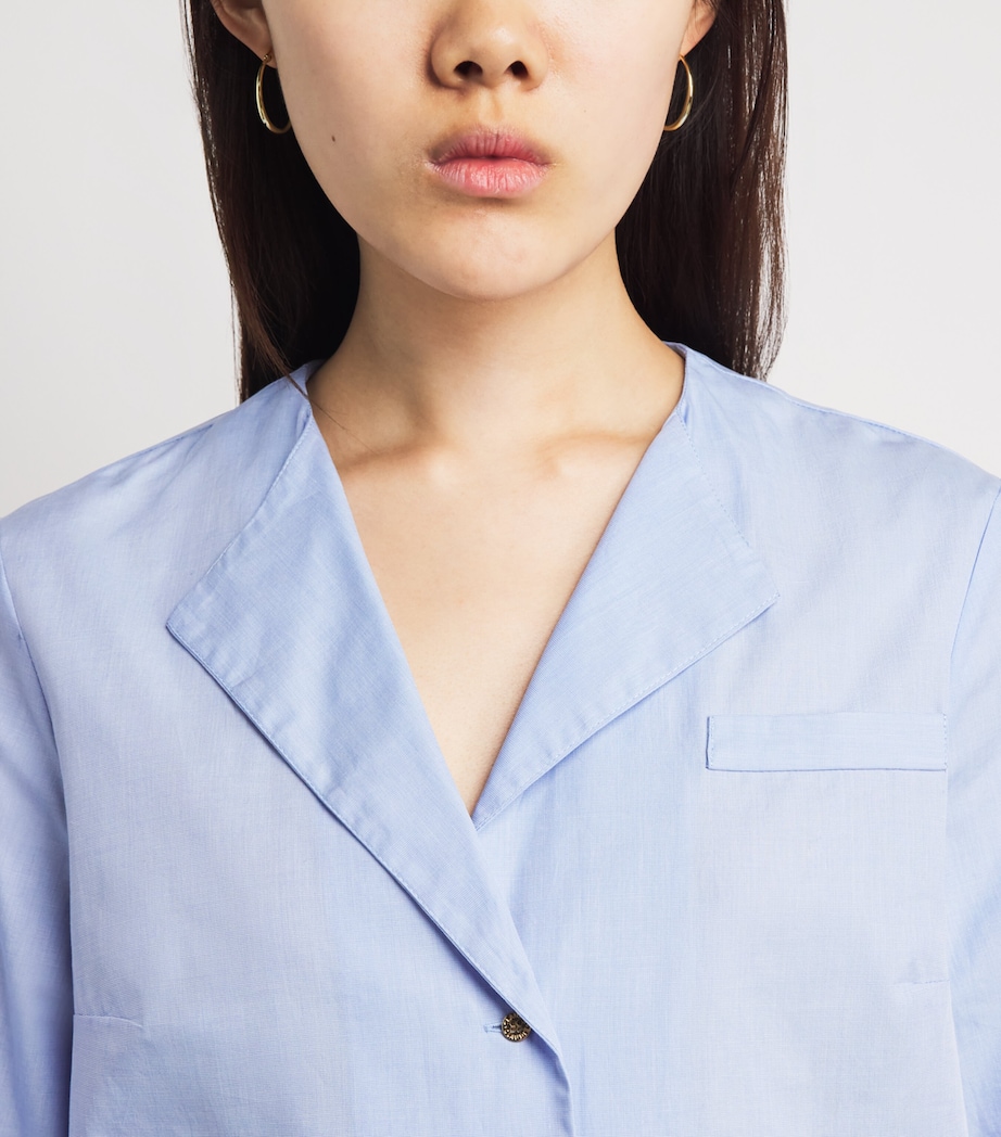 Claudie Pierlot Womens Cotton Poplin Shirt Sky Blue Image 3