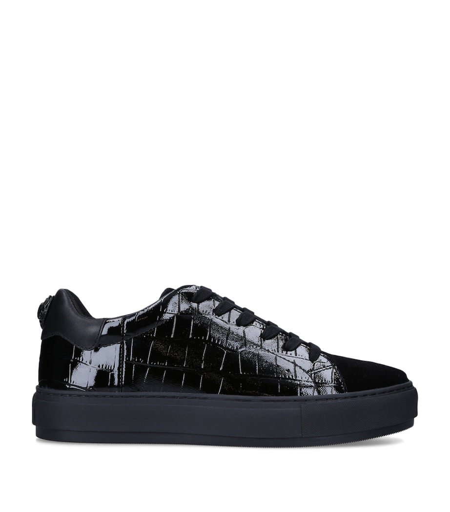 Kurt Geiger London Croc-Embossed Leather Laney Sneakers Black Image 1