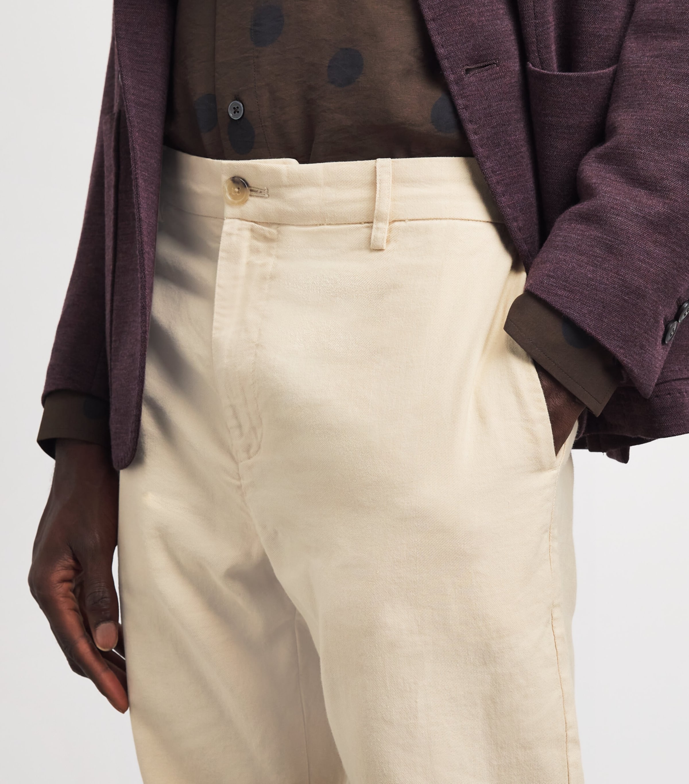 Paul Smith Mens Cotton-Blend Chinos Beige Image 3