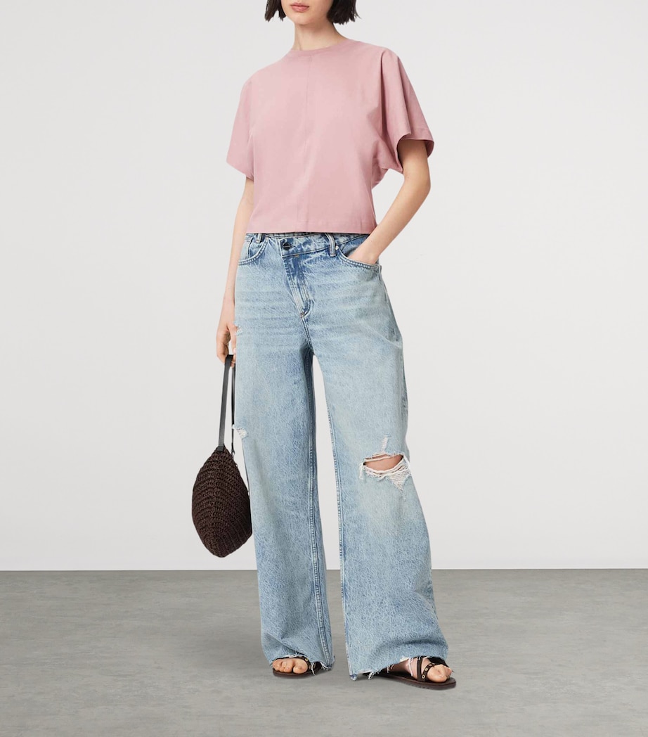 AllSaints Womens Organic Cotton Eden Artia T-Shirt Woodrose Pink Image 5