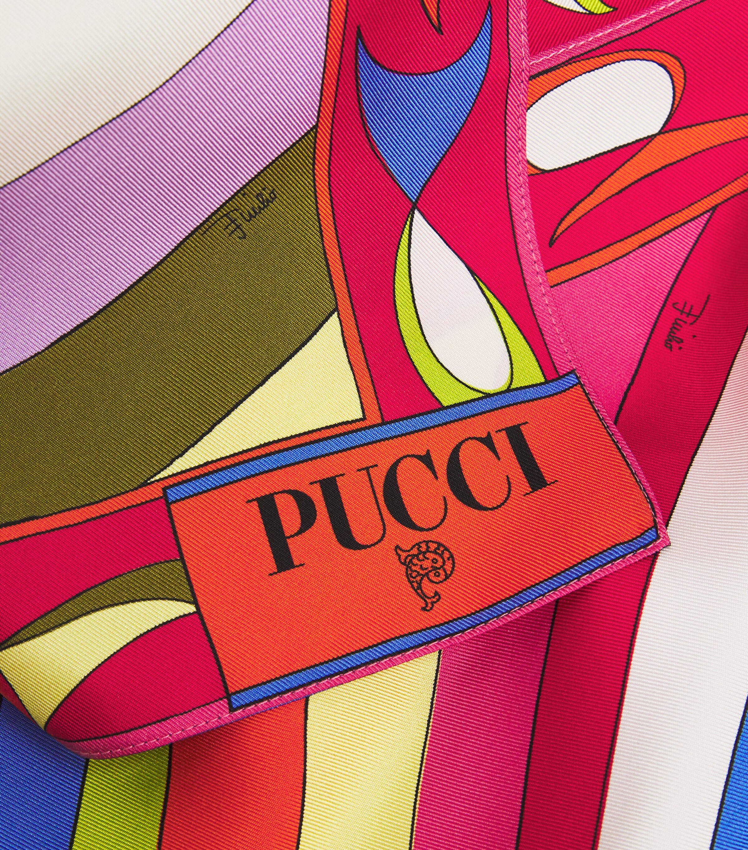 PUCCI Womens Silk Scarf Top Multicolor Image 5