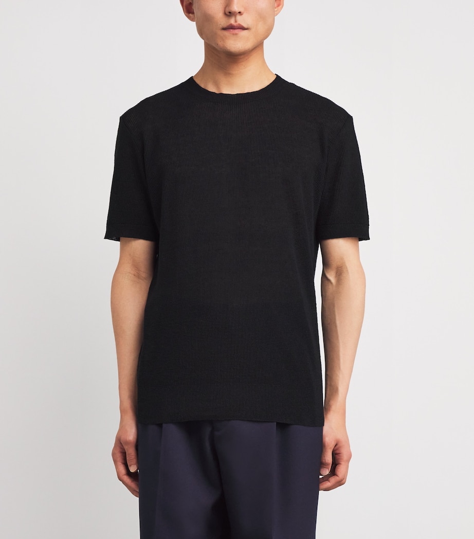 Linen-Cotton T-Shirt 590 NERO Image 3
