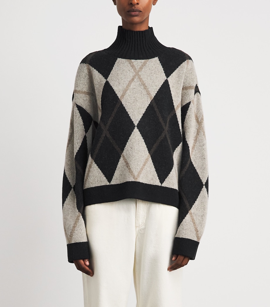 Barbour Womens Wool-Blend Argyle Marlow Sweater Image 4