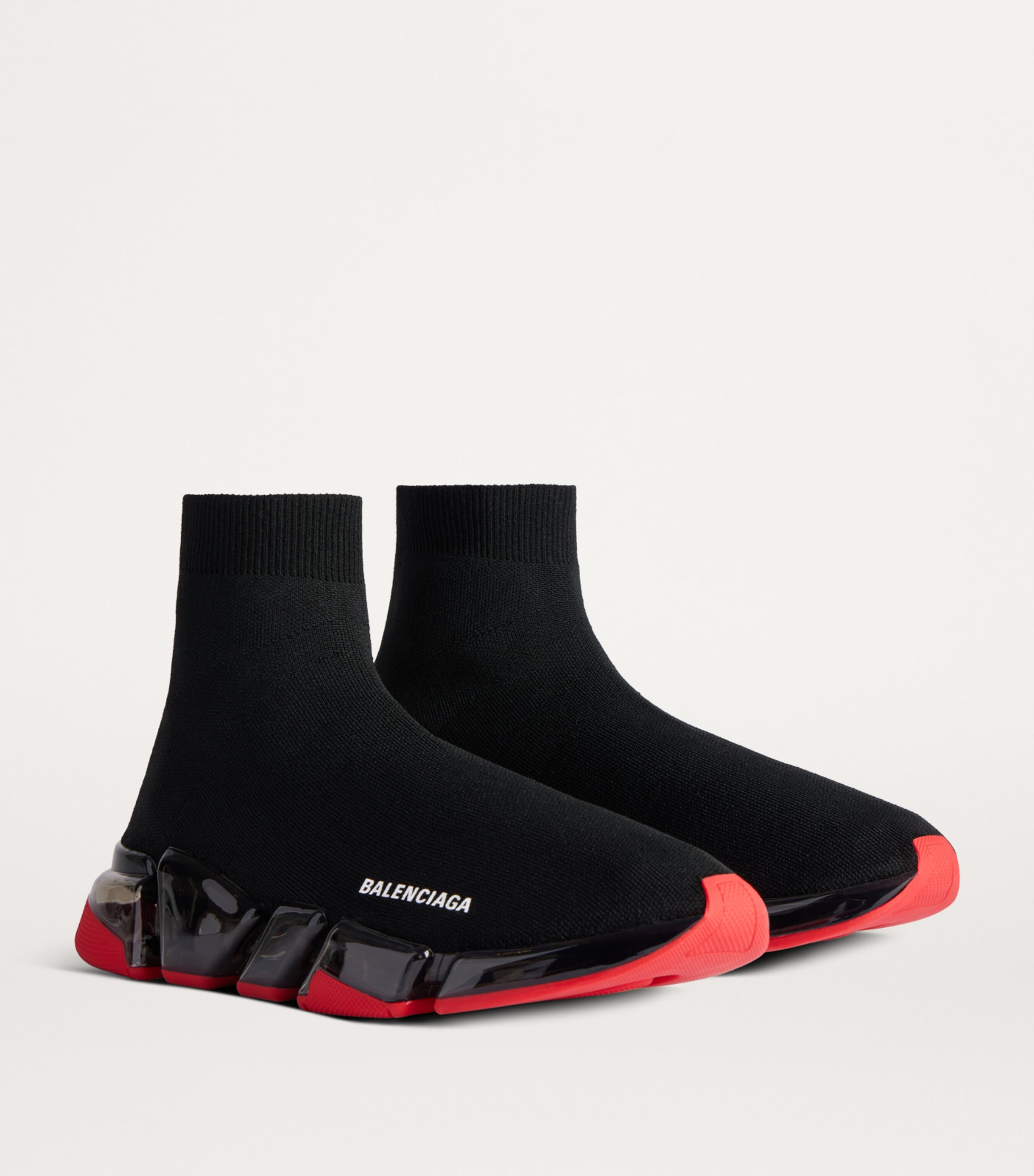 靴 BALENCIAGA SPEED TRAINER CLEARSOLE Balenciaga Black Clear Sole Speed 2.0 Sneakers | Harrods UK