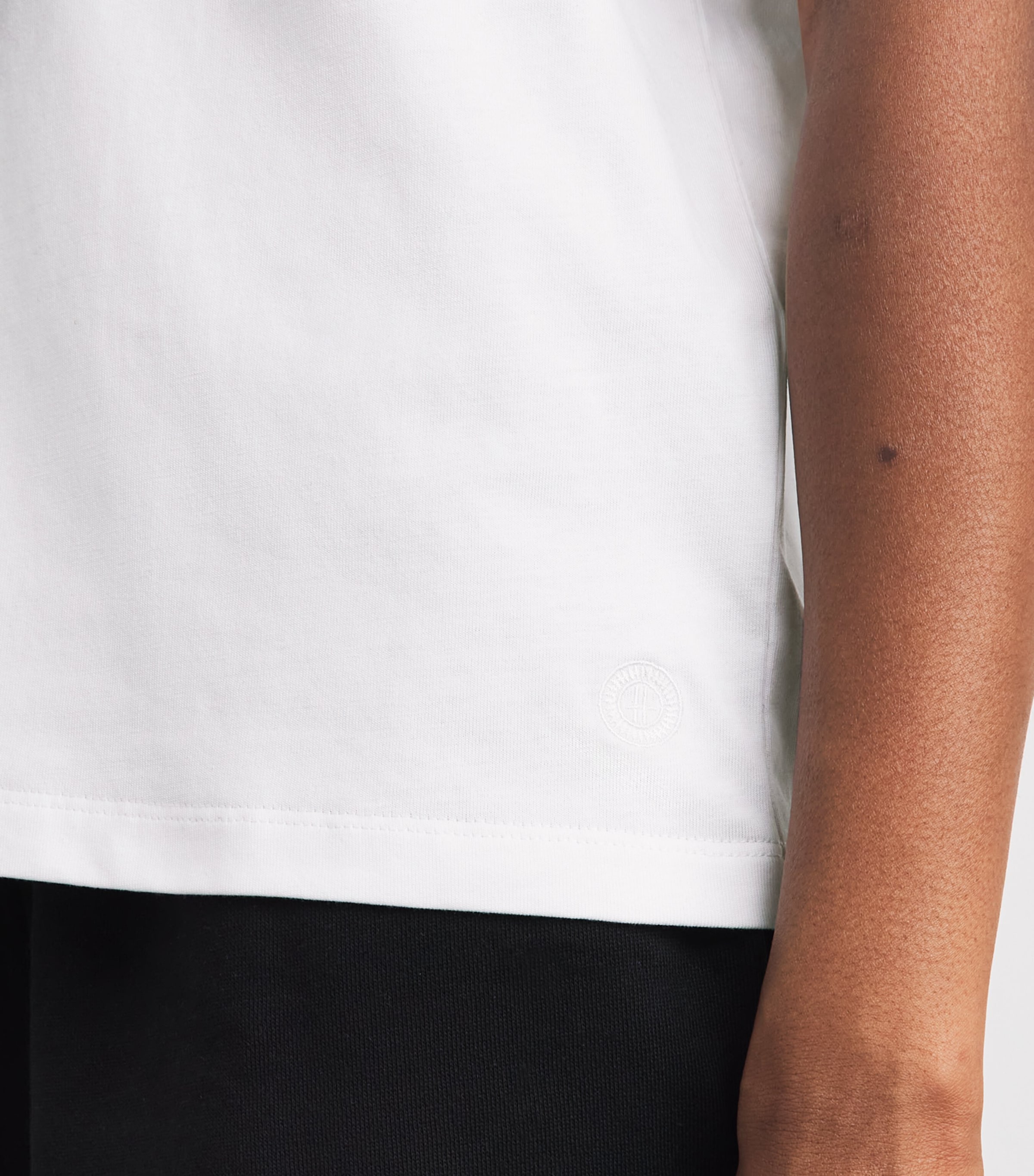 Harrods Womens Cotton Crew-Neck T-Shirt White Image 3