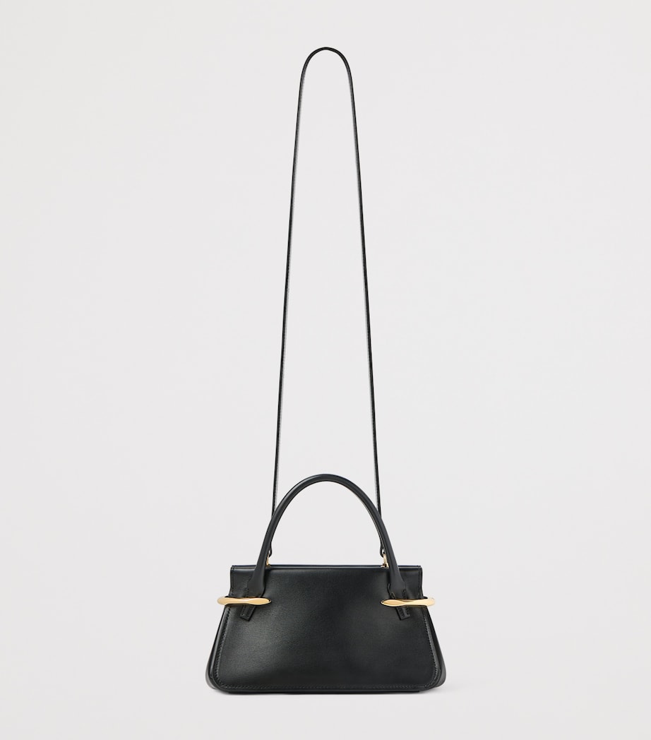 Mini Leather Pinch Top-Handle Bag BLACK Image 4