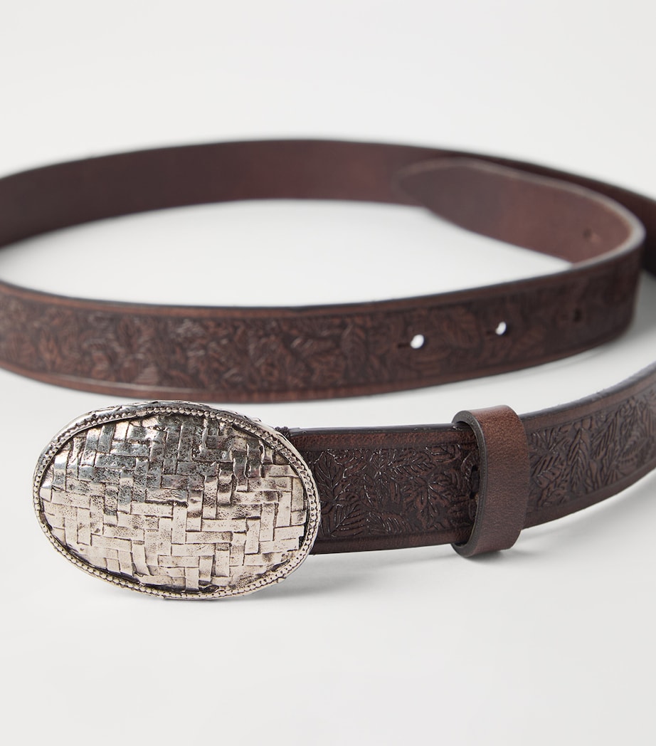 Leather Braided Buckle Belt C5497 Image 3