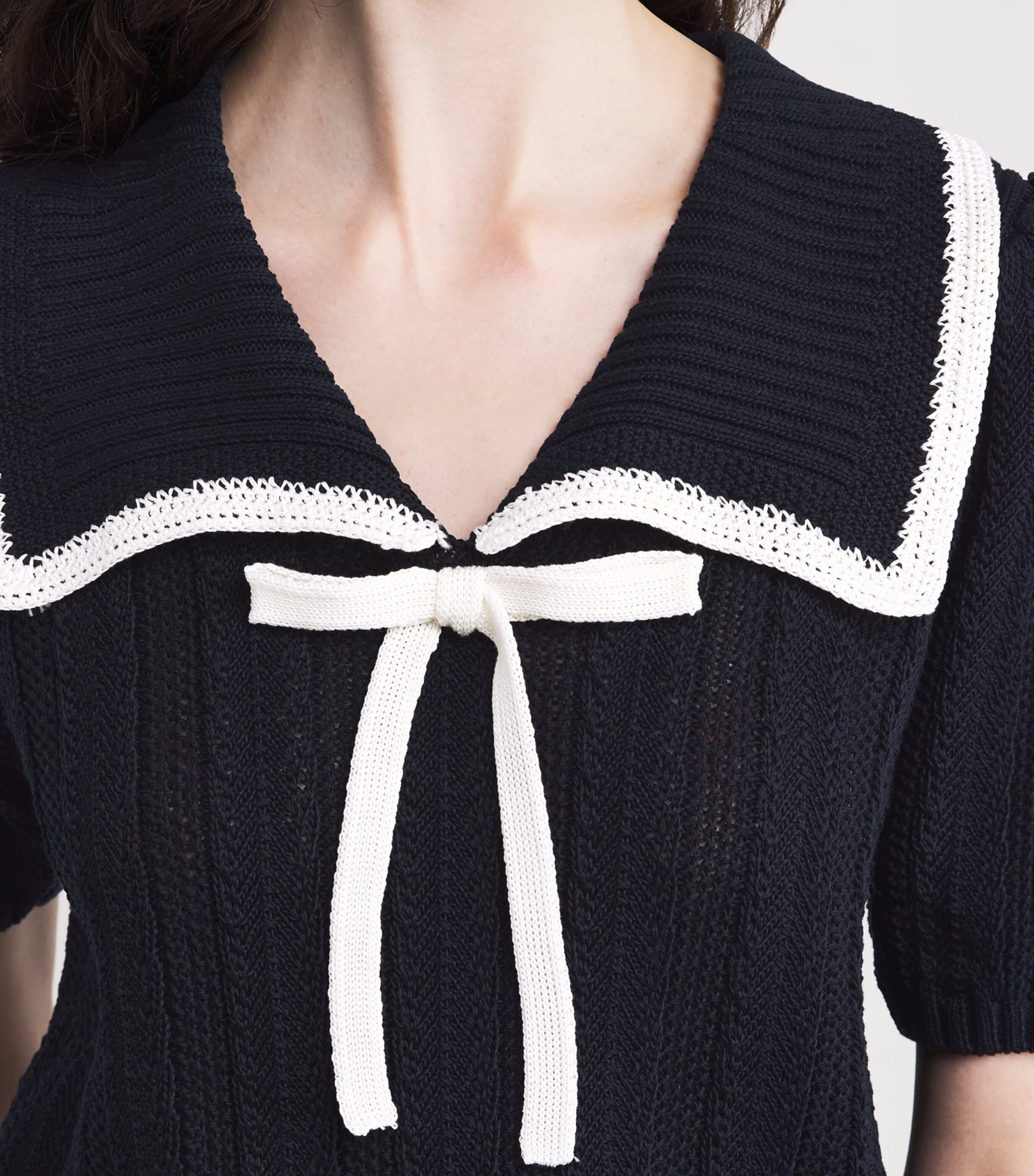 Cotton Pippa Knit Top DEEP NAVY Image 6