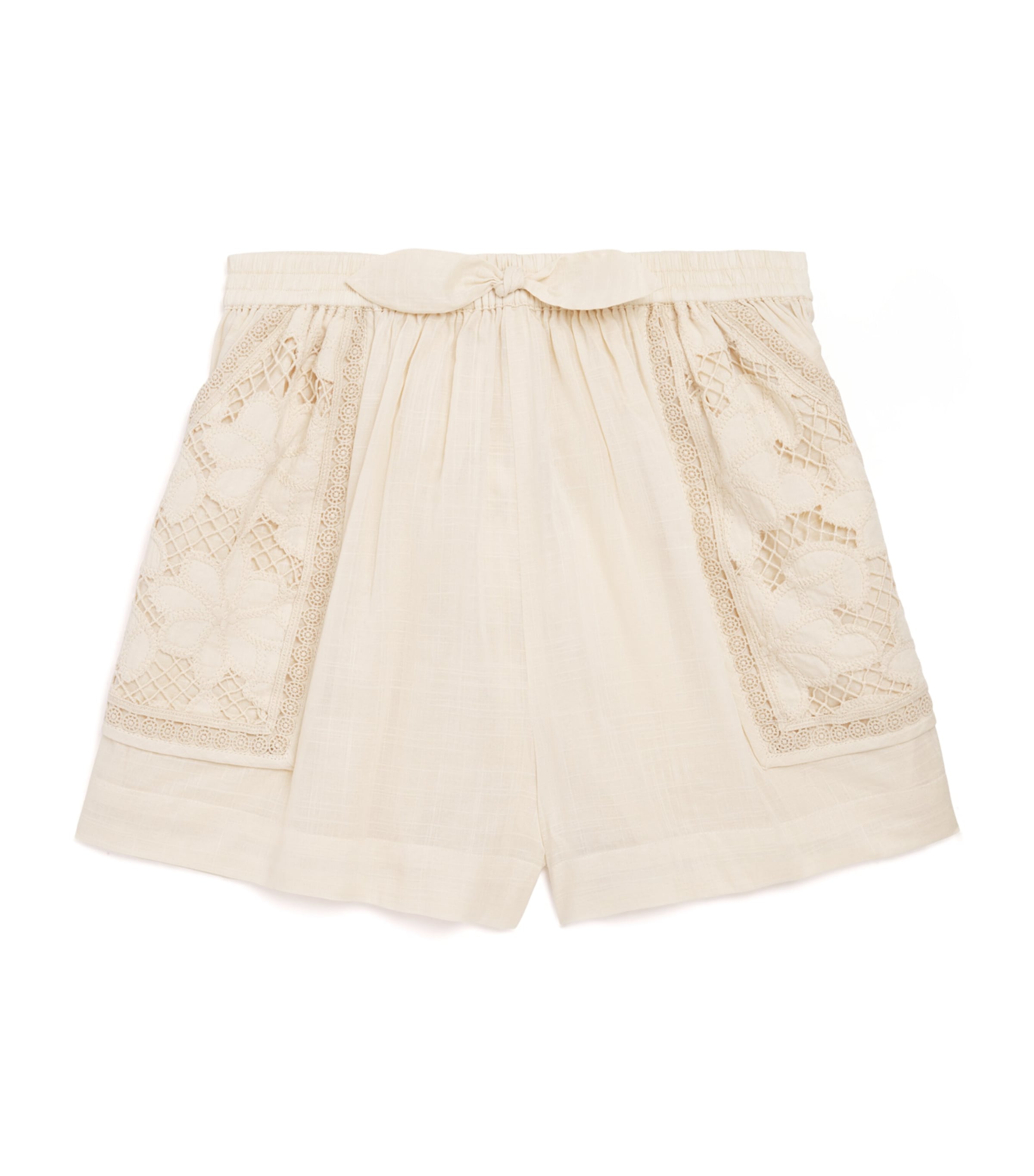 Zimmermann Cotton Lucky Broderie Shorts In Beige