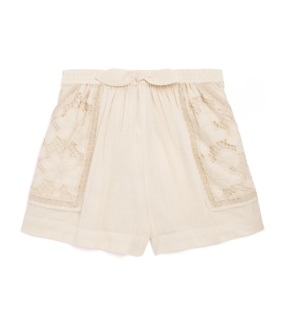 Cotton Lucky Broderie Shorts (2-12 Years) TEA Image 1