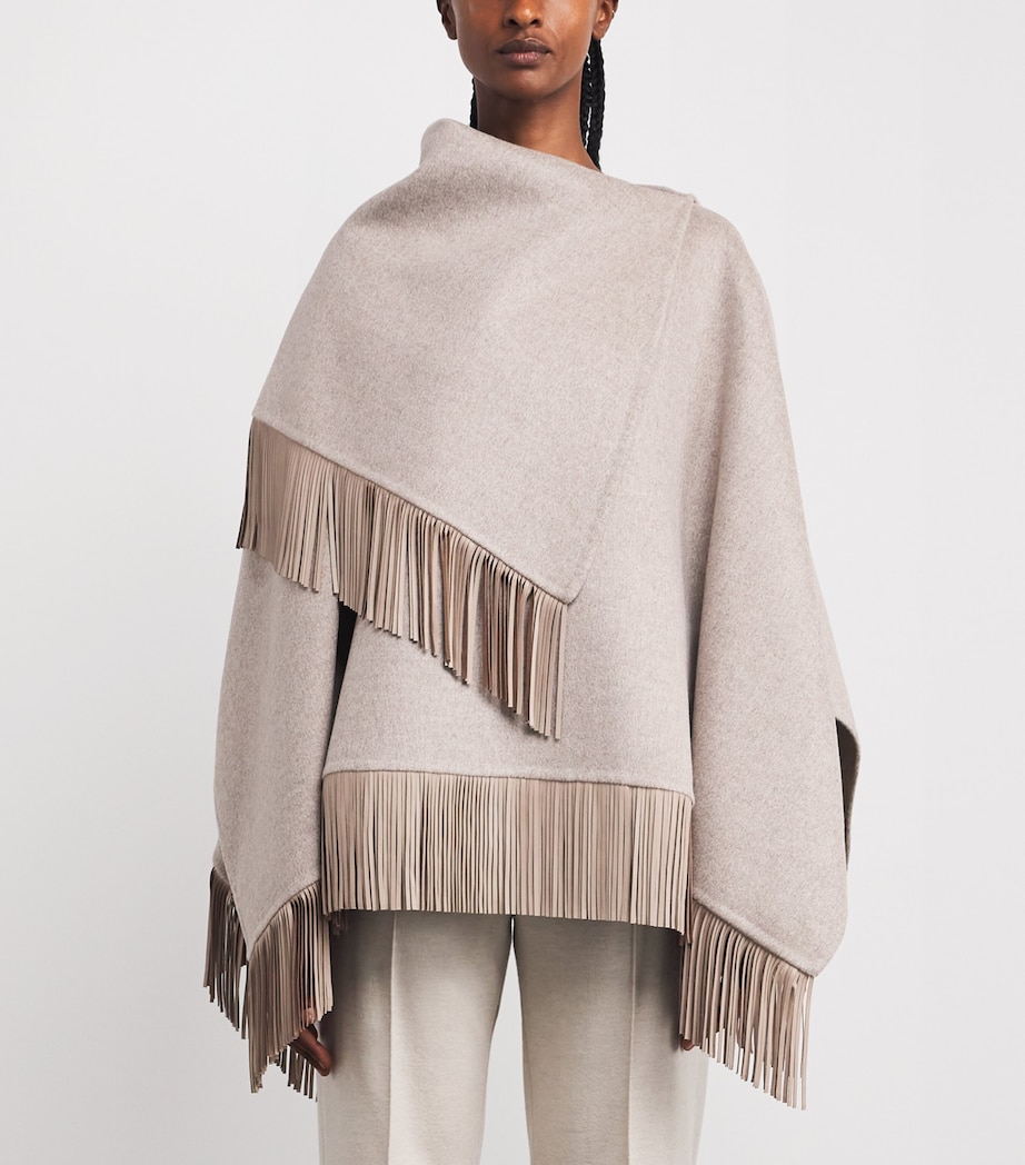 Wool-Alpaca-Cashmere Poncho K29 GREY - TAUPE Image 3