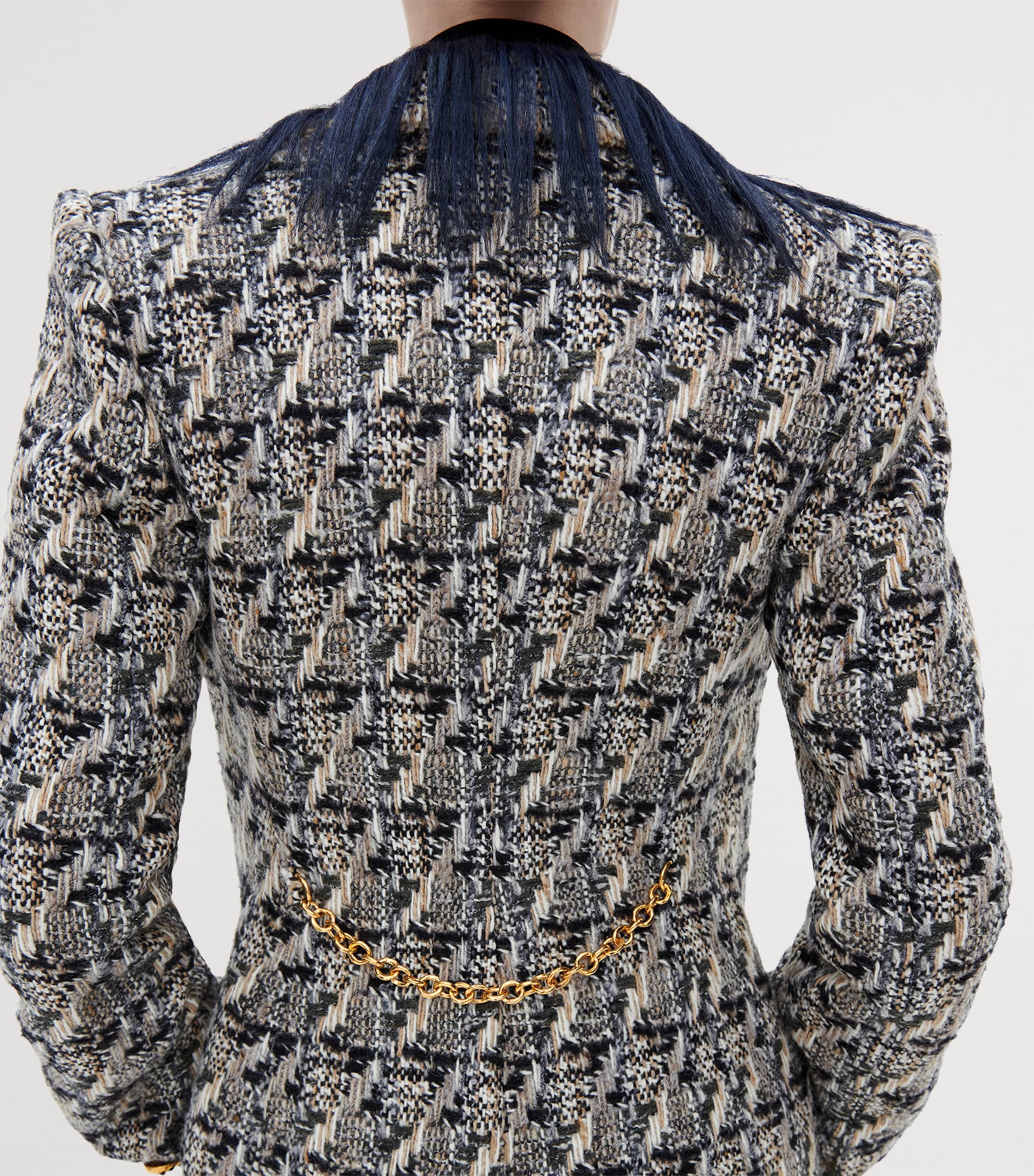 Schiaparelli Womens Wool Tweed Double-Breasted Coat Multicolor Image 3