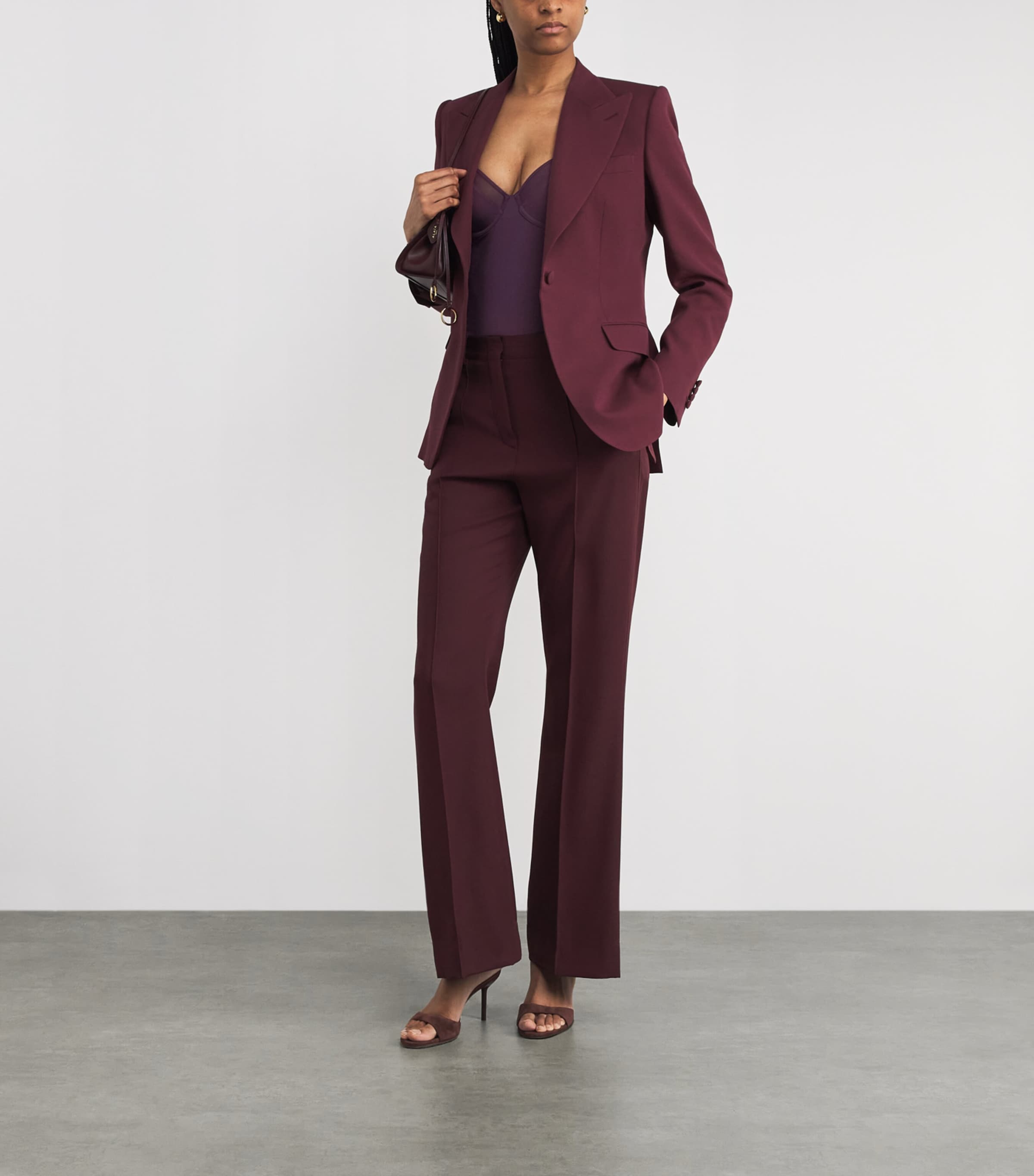 Sheer Opaque Underwired Bodysuit 849 AUBERGINE Image 2