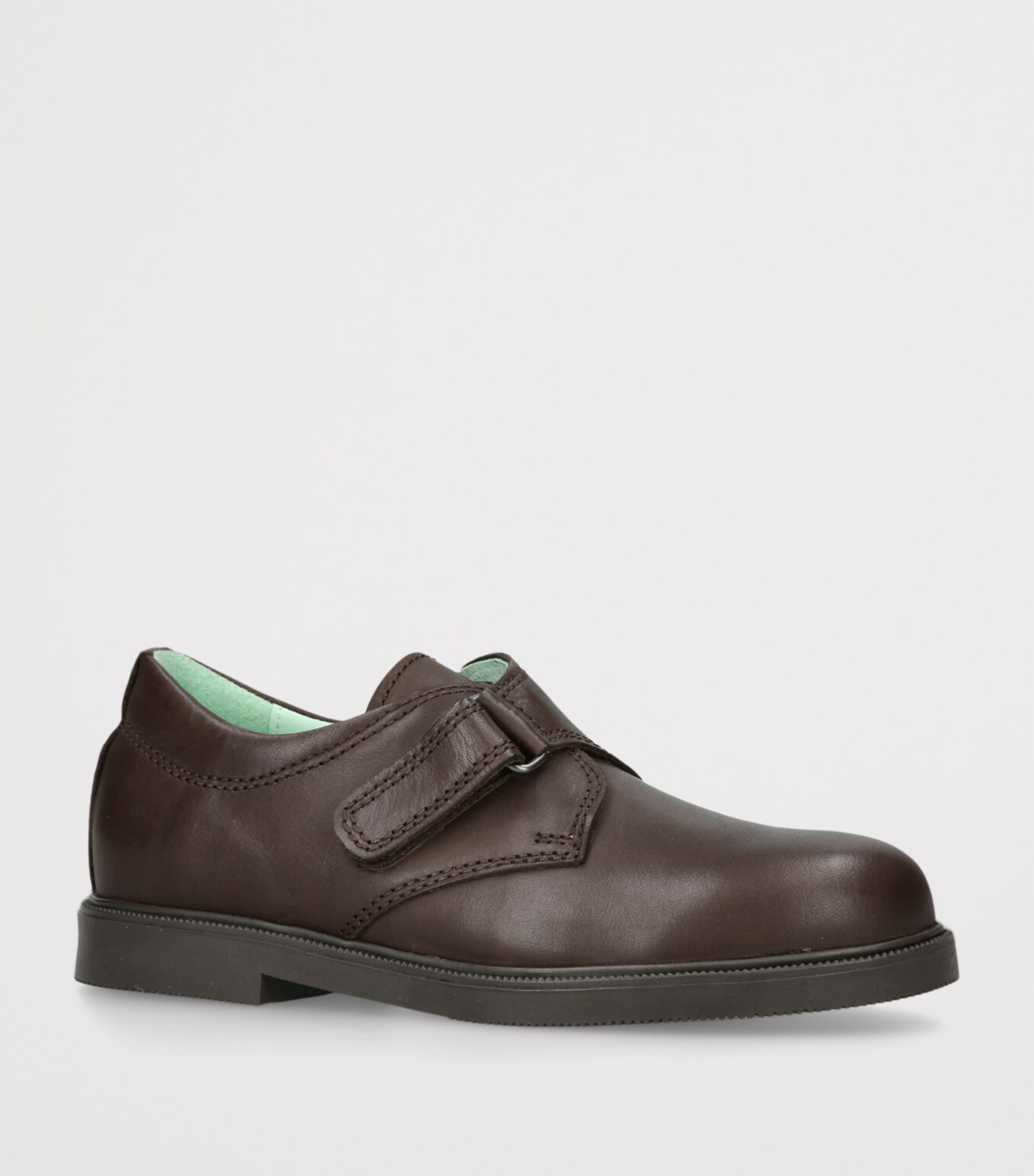 papouelli Leather Velcro Fergus Shoes Dark Brown Image 3