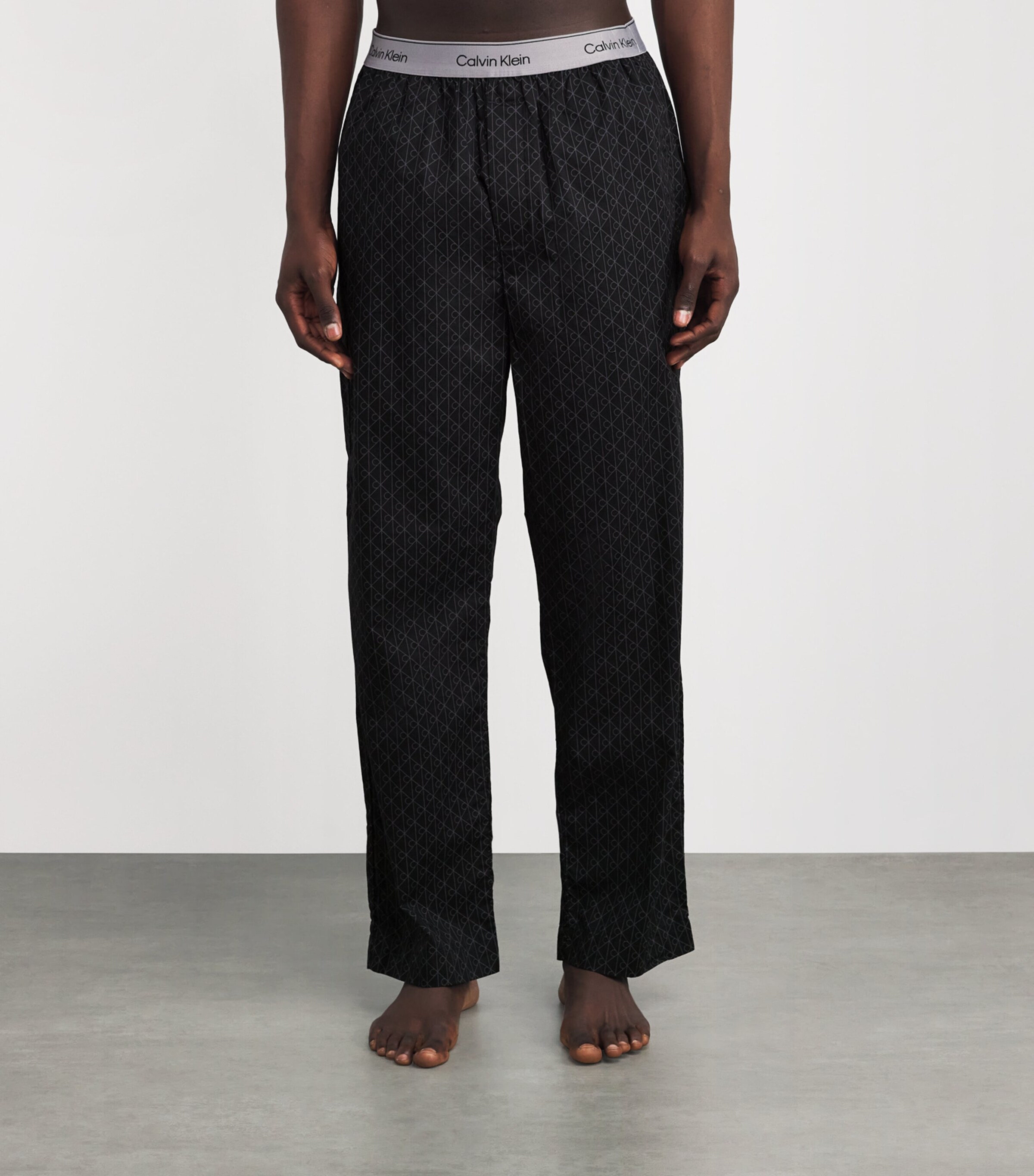 Calvin Klein Mens Cotton Pyjama Bottoms Emblemblack Image 3
