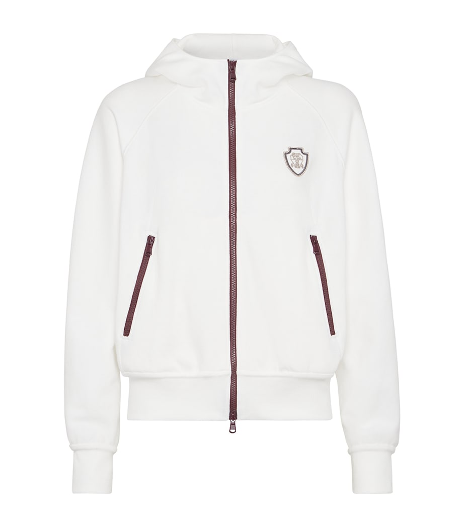 Techno Cotton Piqué Zip-Up Hoodie CTQ21 Image 1