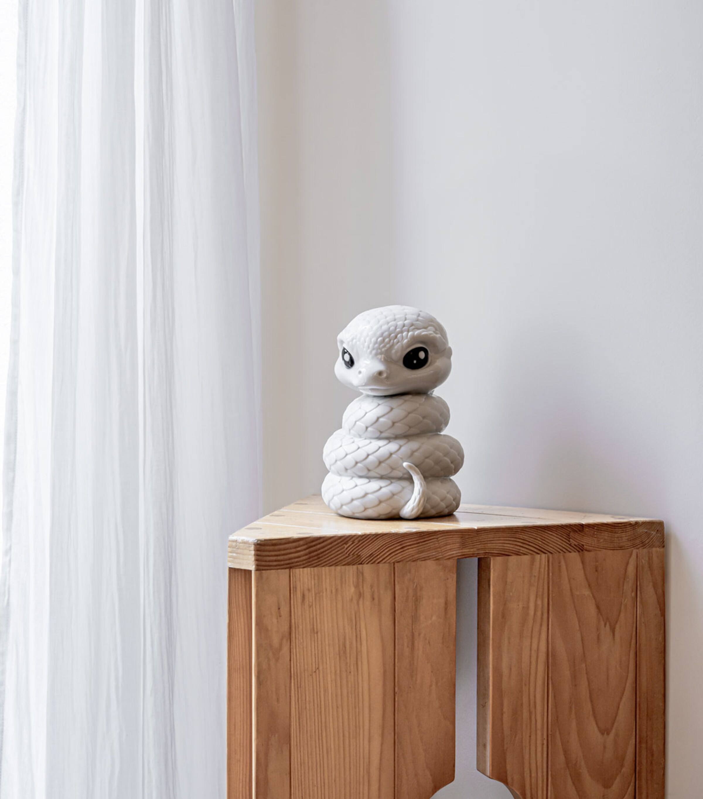 Lladró Porcelain Baby Snake Sculpture White Image 2
