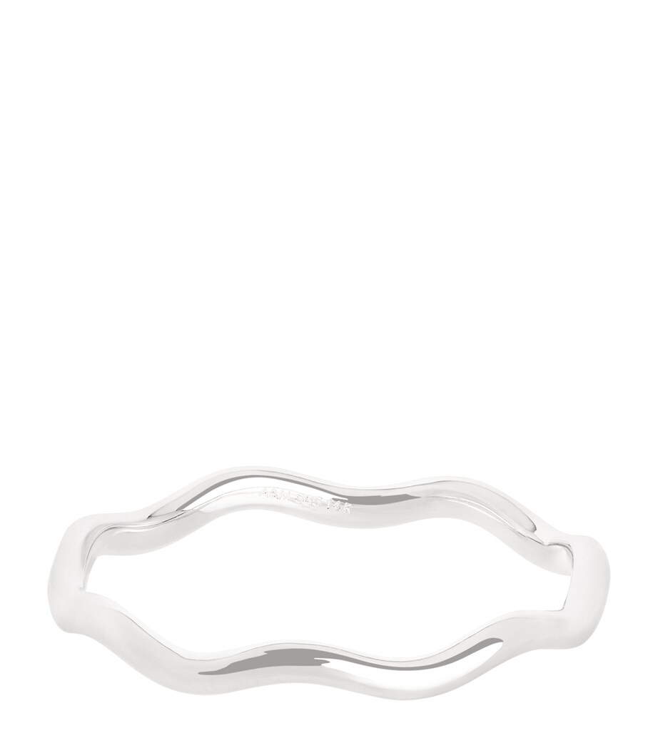 Astrid & Miyu White Gold Wave Ring White Gold Image 1