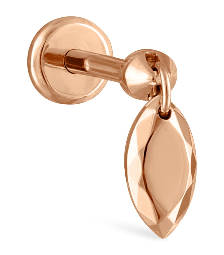 Faceted Gold Marquise Threaded Charm Earring (5.5mm) ROSE GOLD Image 1