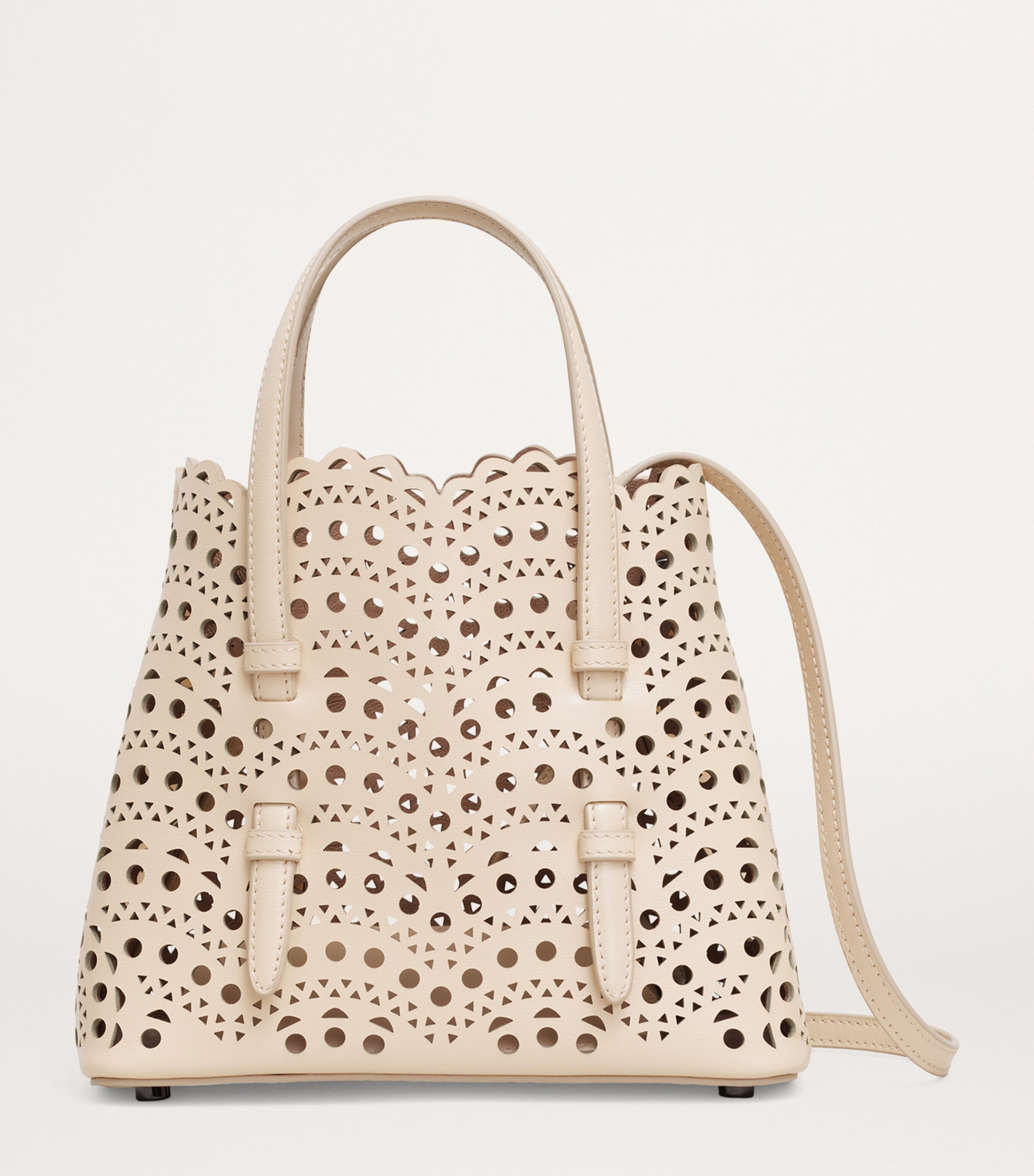 Alaïa Leather Mina 20 Top-Handle Bag Dune Image 2