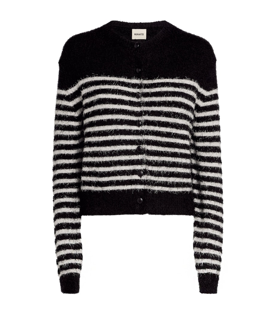 Silk-Cashmere Stripe Cardigan 397 BLACK/GLAZE Image 1